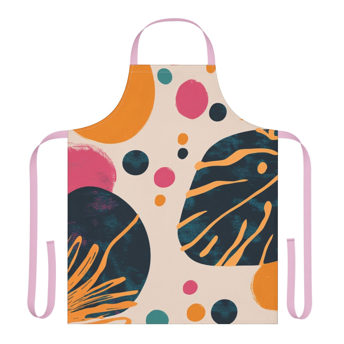 Colorful Artistic Apron with 2-Color Straps - Perfect for Cooking & Crafting