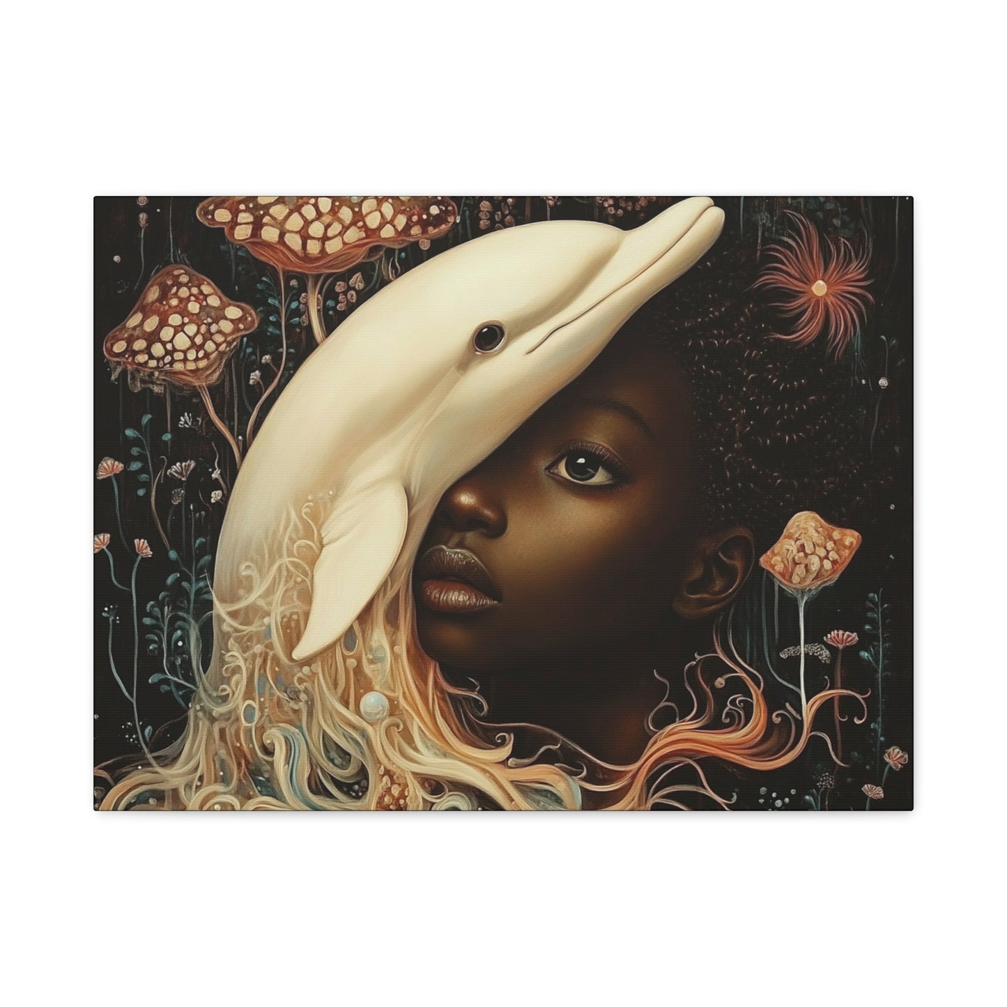 This Vast Ocean No. 2 - Elegant Stretched Canvas Art - AfroFuturist Daydream on Canvas