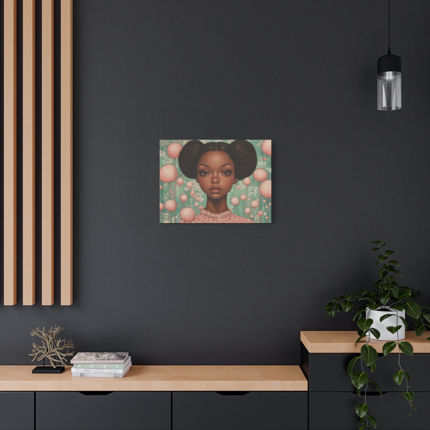 Cotton Candy Dreamscape – Afro-Puff Fantasy Art Print
