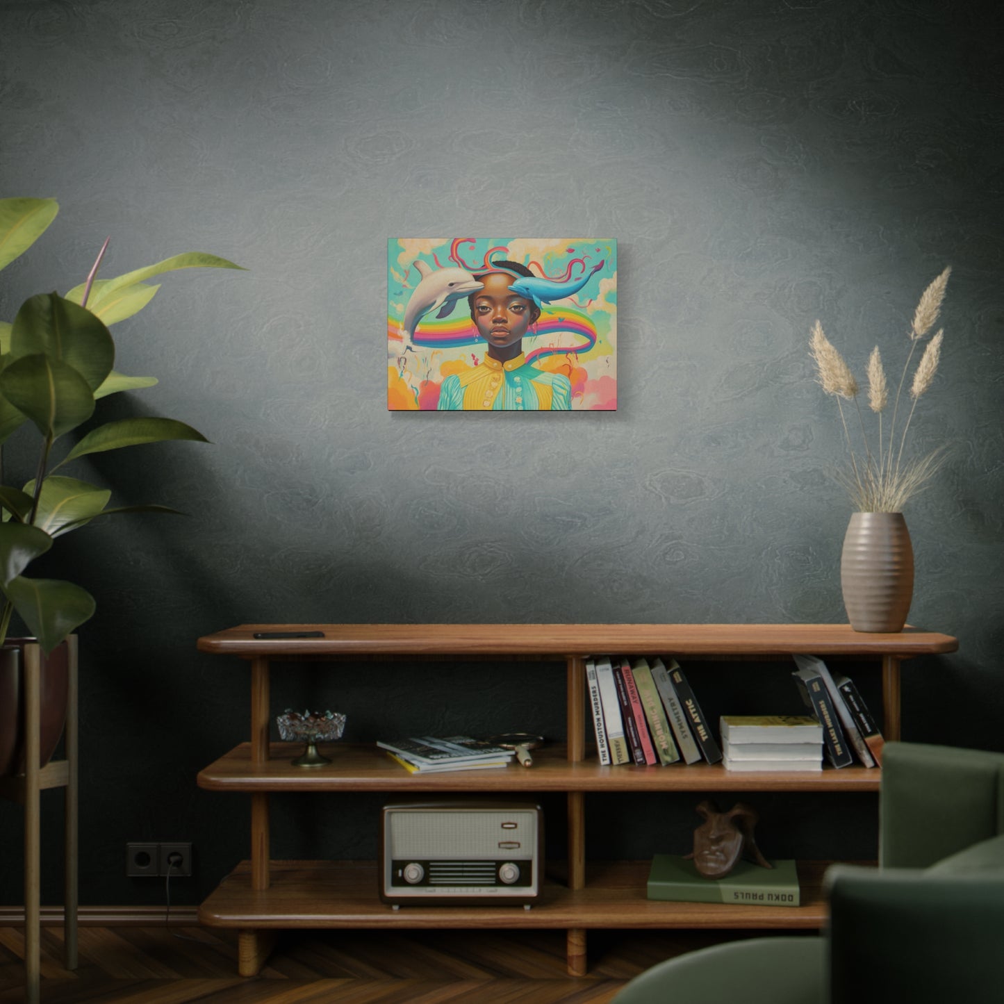 Ocean of Imagination – Afro-Futurist Dreamscape Canvas Art, 1.25" depth