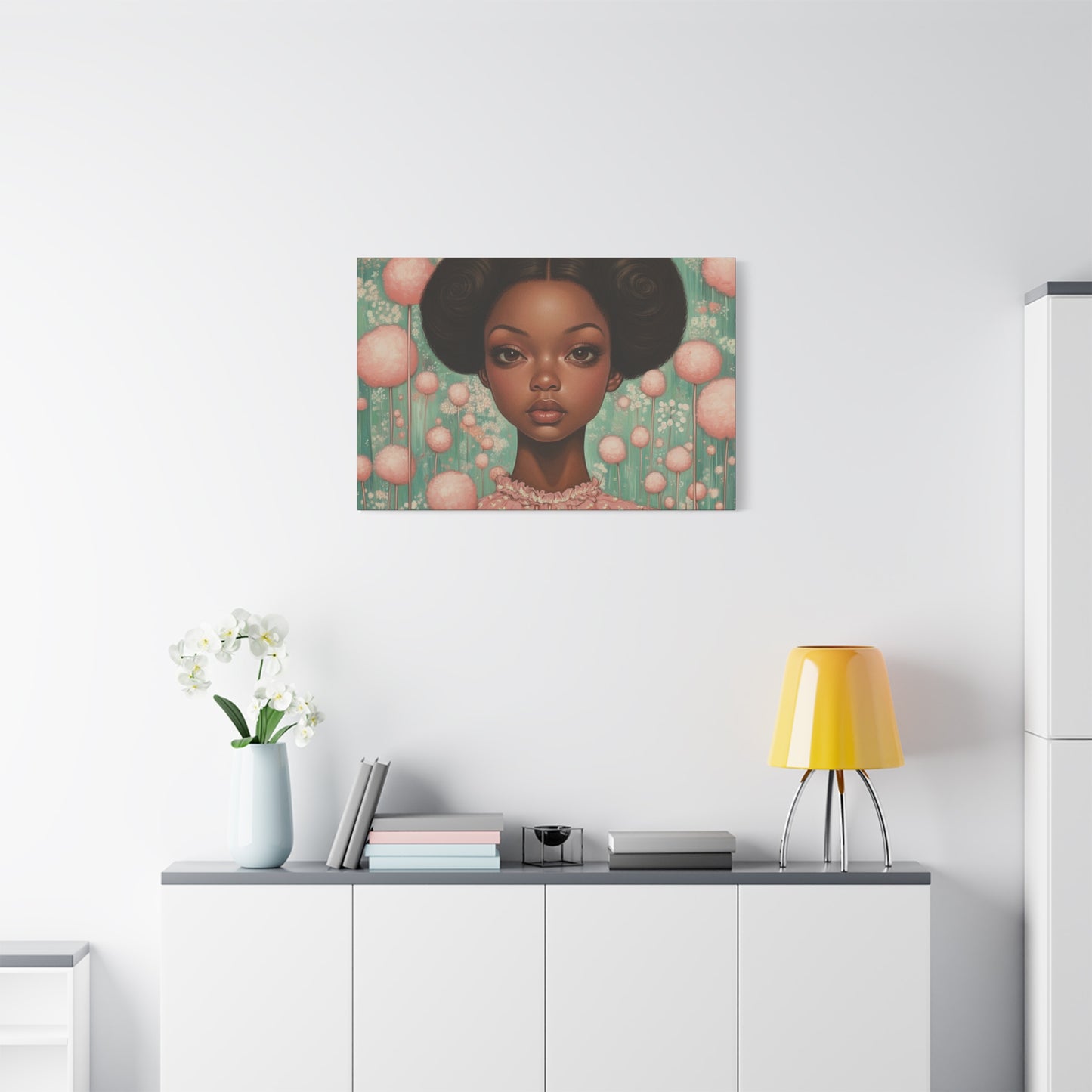 Cotton Candy Dreamscape – Afro-Puff Fantasy Art Print