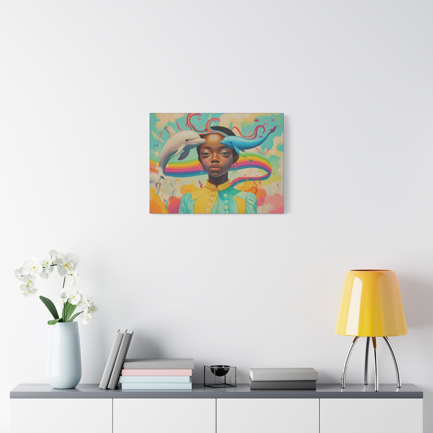 Ocean of Imagination – Afro-Futurist Dreamscape Canvas Art, 1.25" depth