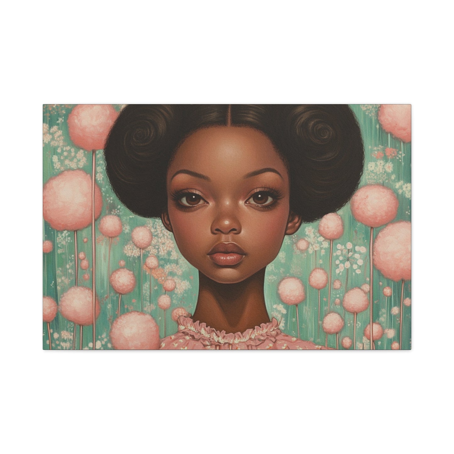 Cotton Candy Dreamscape – Afro-Puff Fantasy Art Print