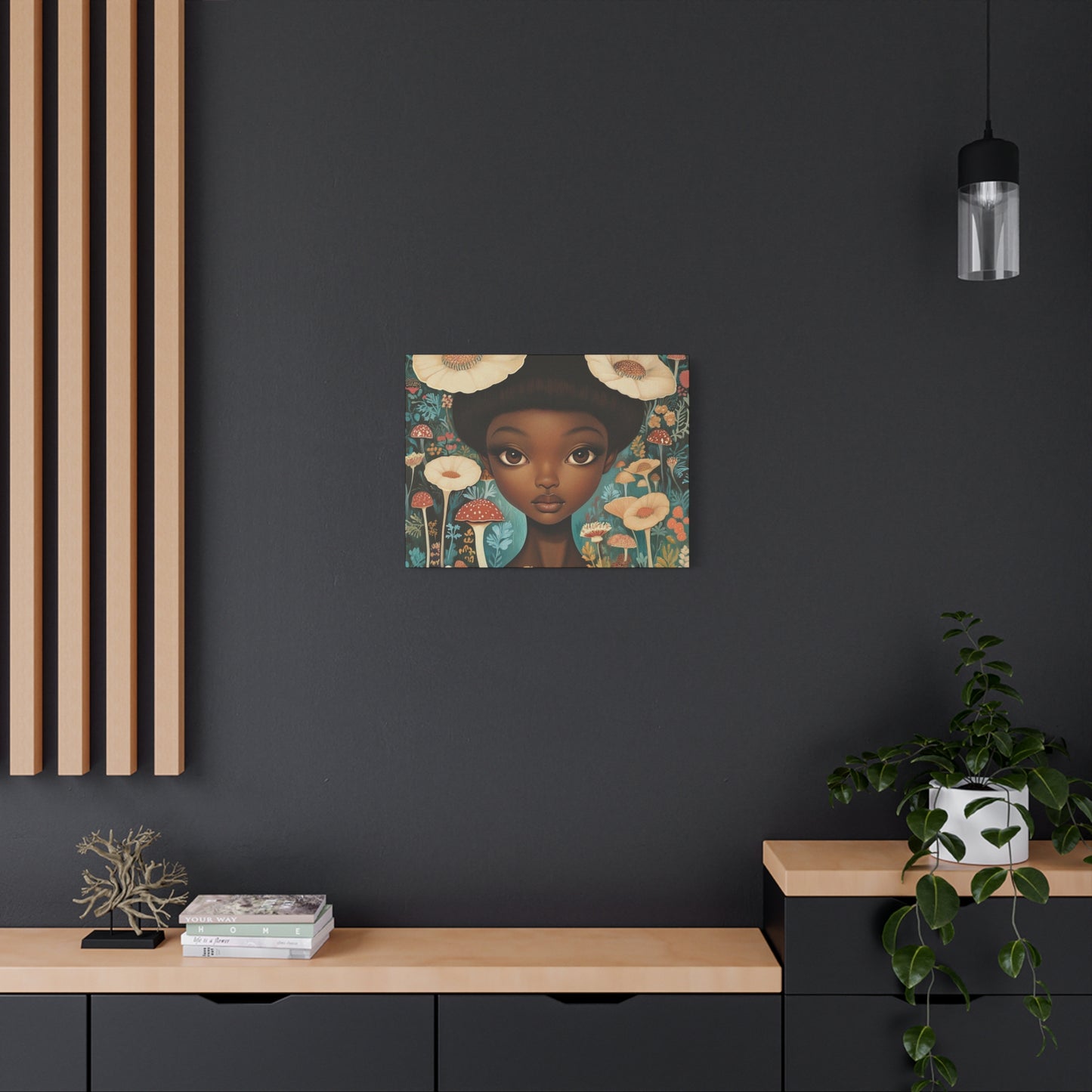 Forest Bloom – Afro-Fairy Garden Canvas Wall Art - Stretched Canvas Art - AfroFuturist Daydream on Canvas