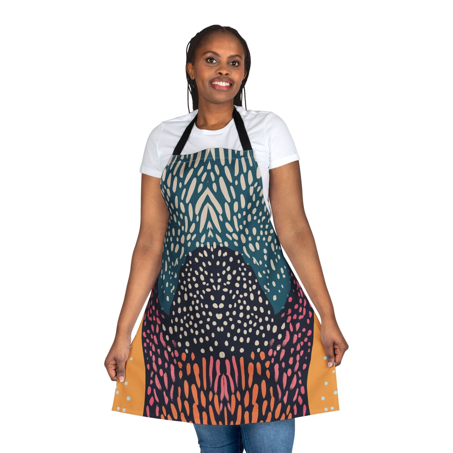 Abstract Apron | Colorful Artistic Apron | 2-Color Straps Available | Perfect for Cooking & Crafting