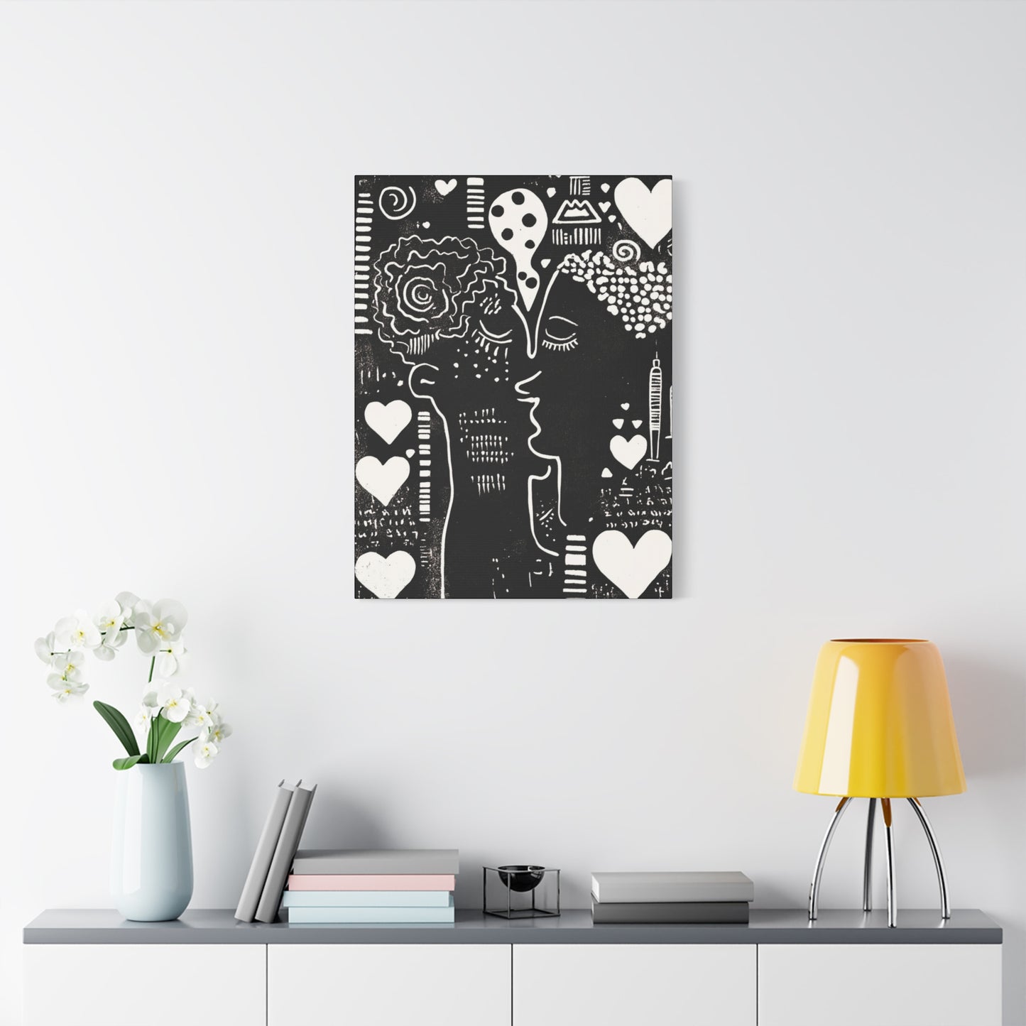 Love & Nostalgia - Elegant Stretched Canvas Art - Feminine Portrait