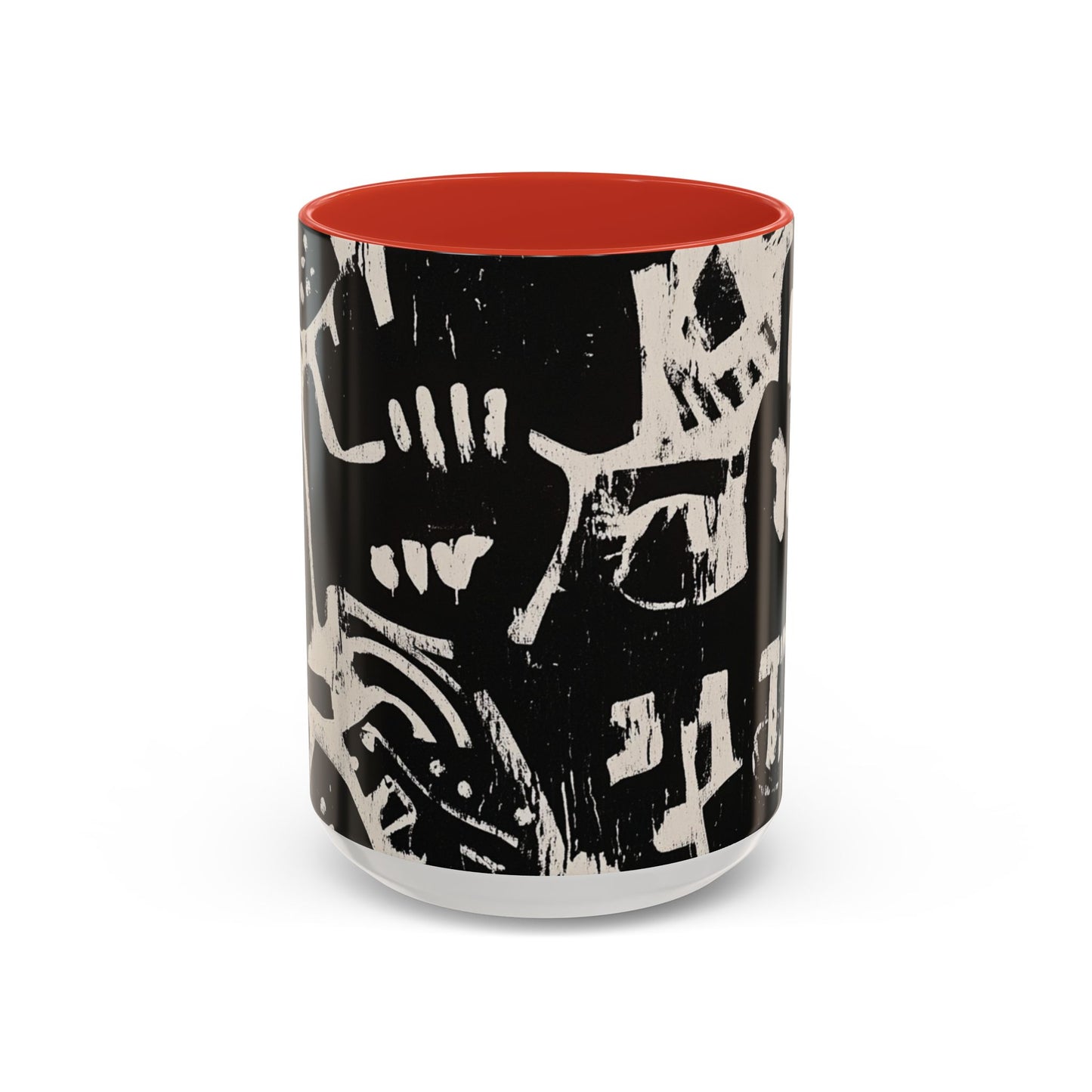 “Black Glyphs” Ceramic Accent Mug – 11oz / 15oz-