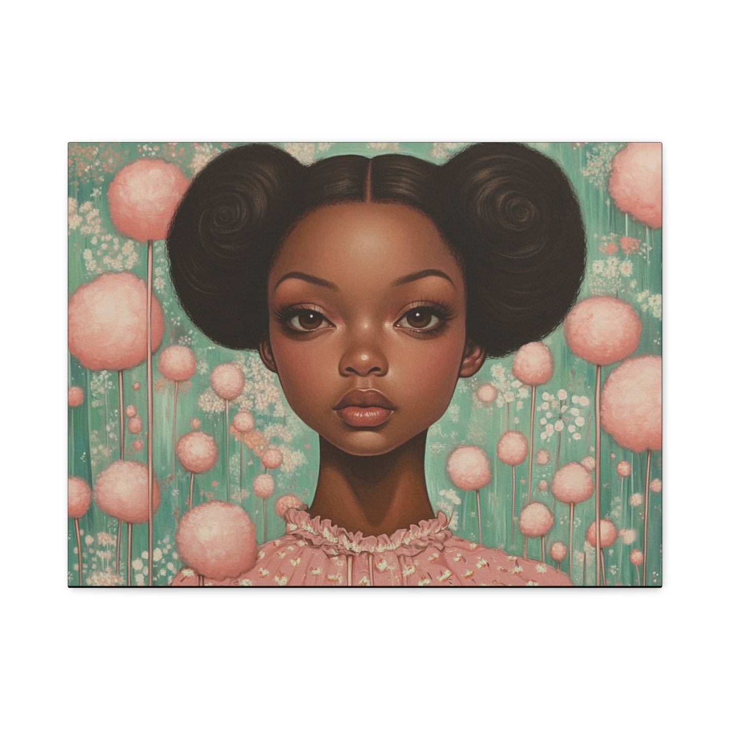 Cotton Candy Dreamscape – Afro-Puff Fantasy Art Print