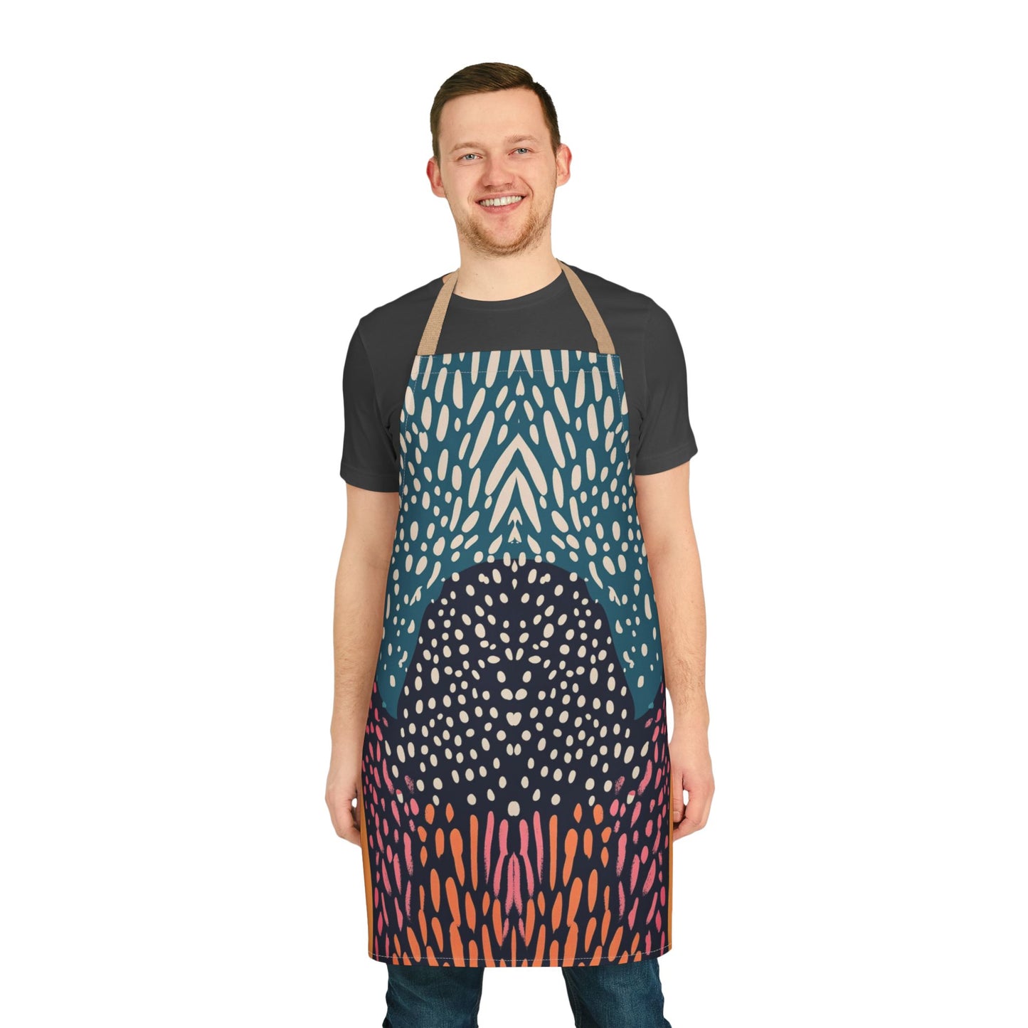 Abstract Apron | Colorful Artistic Apron | 2-Color Straps Available | Perfect for Cooking & Crafting