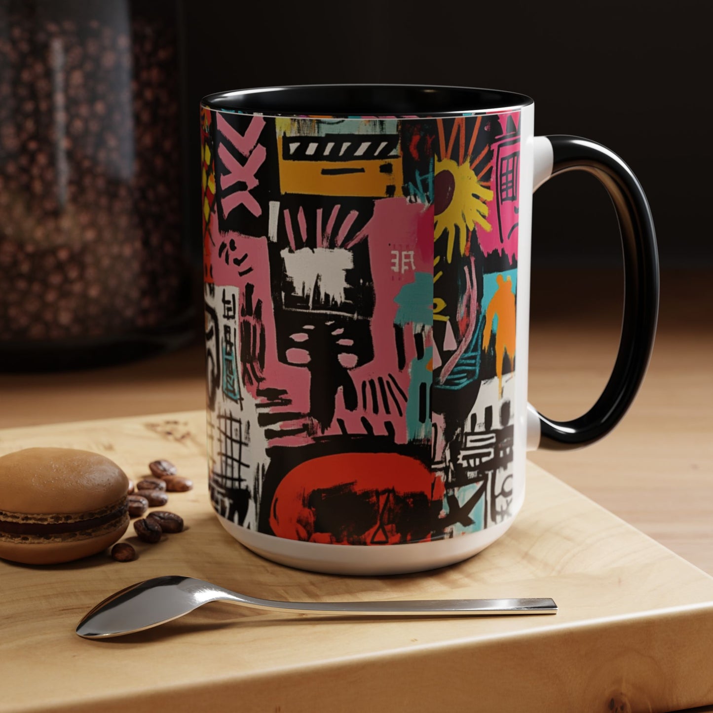 Urban Pop Graffiti Mug – Colorful Abstract Street Art Coffee Cup – Bold Afrocentric Art Mug Gift for Art Lovers– 11oz / 15oz-