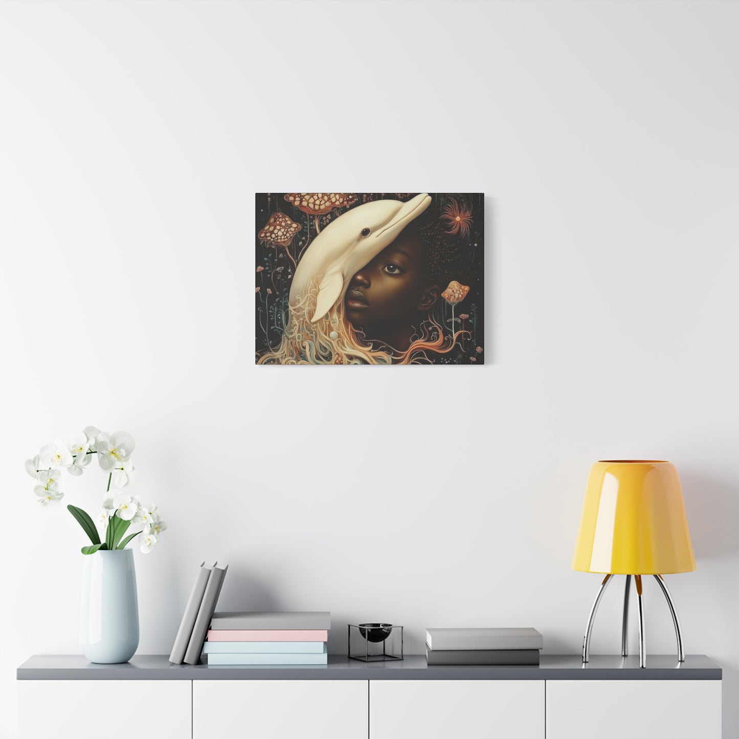 This Vast Ocean No. 2 - Elegant Stretched Canvas Art - AfroFuturist Daydream on Canvas