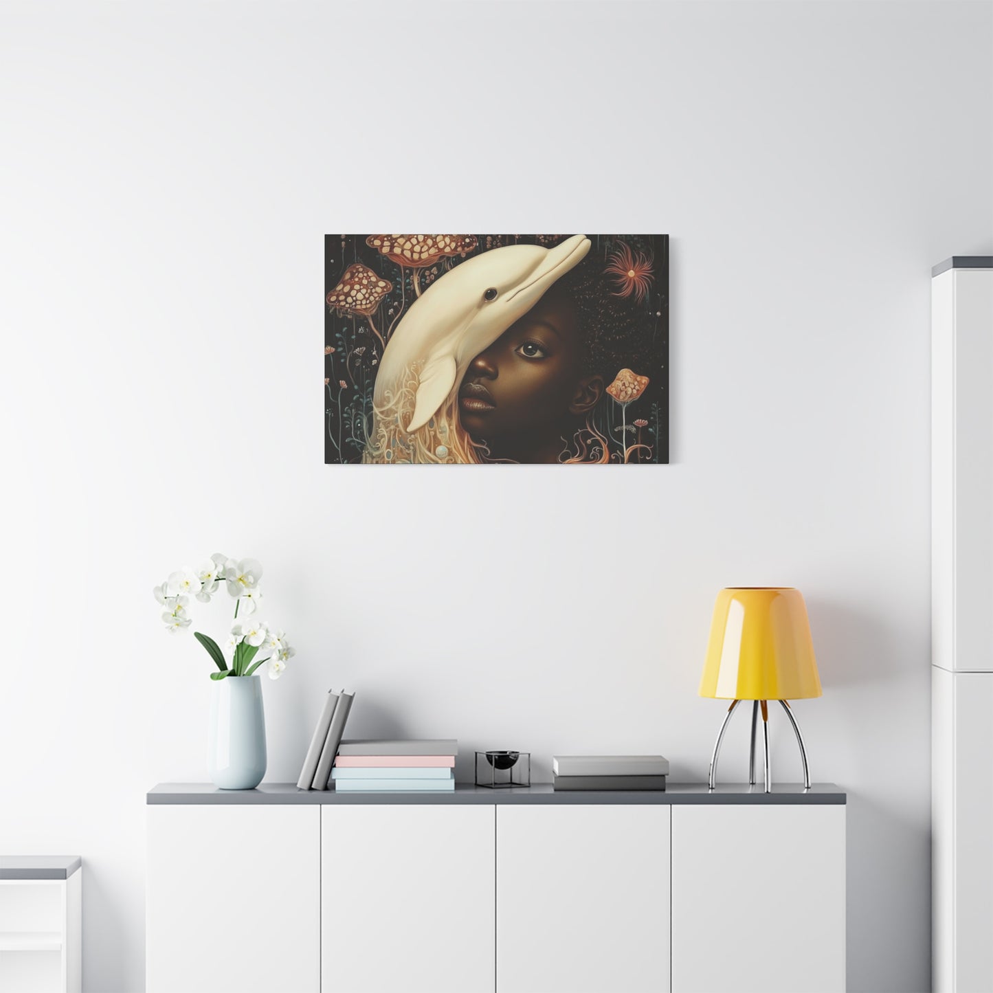 This Vast Ocean No. 2 - Elegant Stretched Canvas Art - AfroFuturist Daydream on Canvas