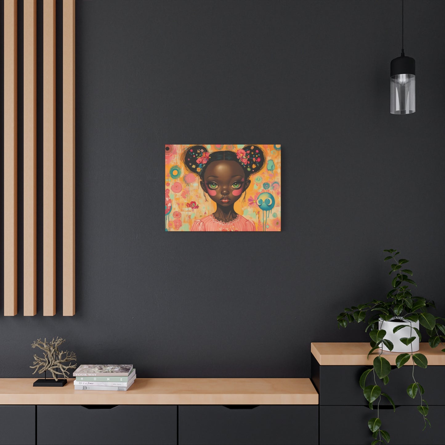 On Bigger Eyes - Stretched Canvas Art - African American Pop Surrealism Artwork