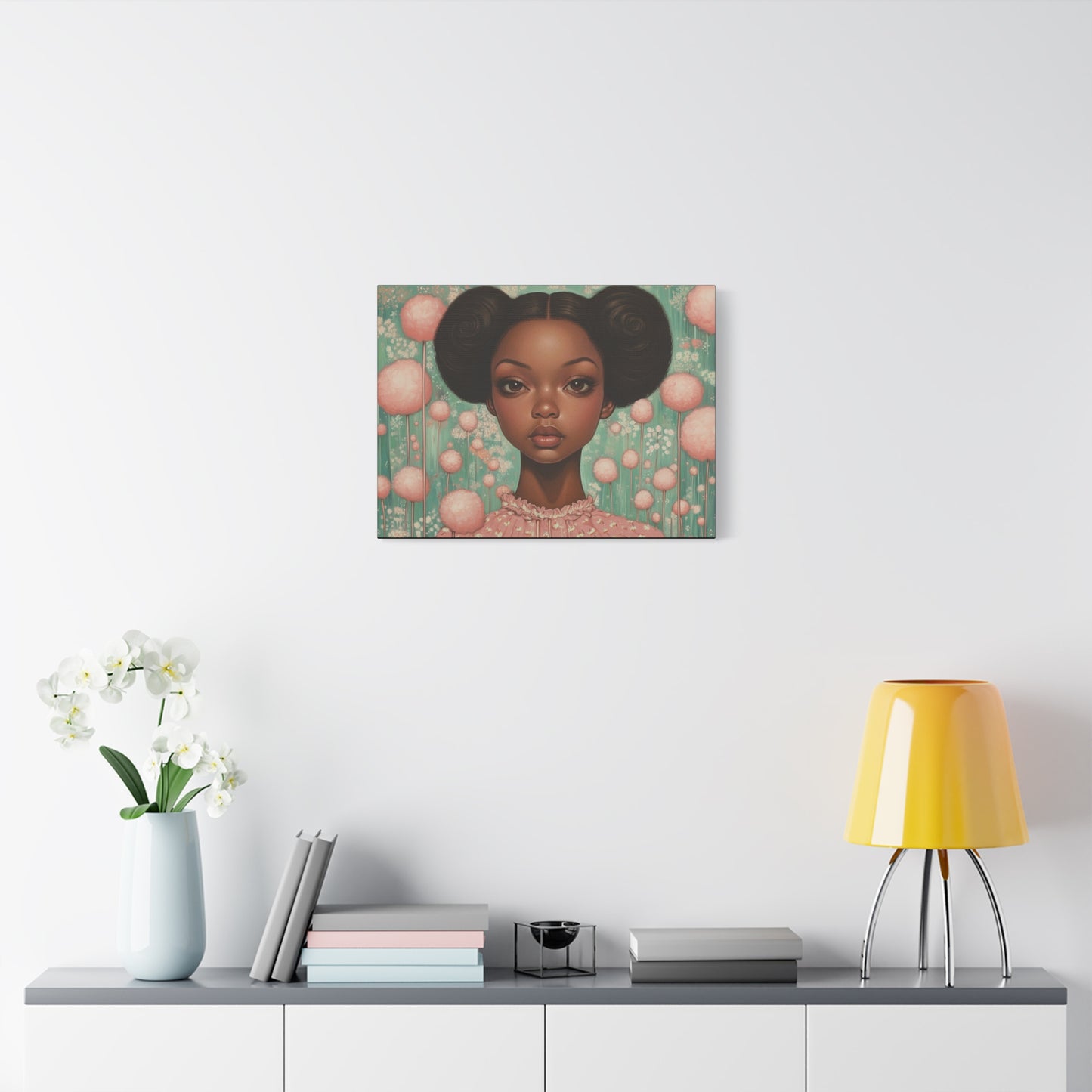 Cotton Candy Dreamscape – Afro-Puff Fantasy Art Print