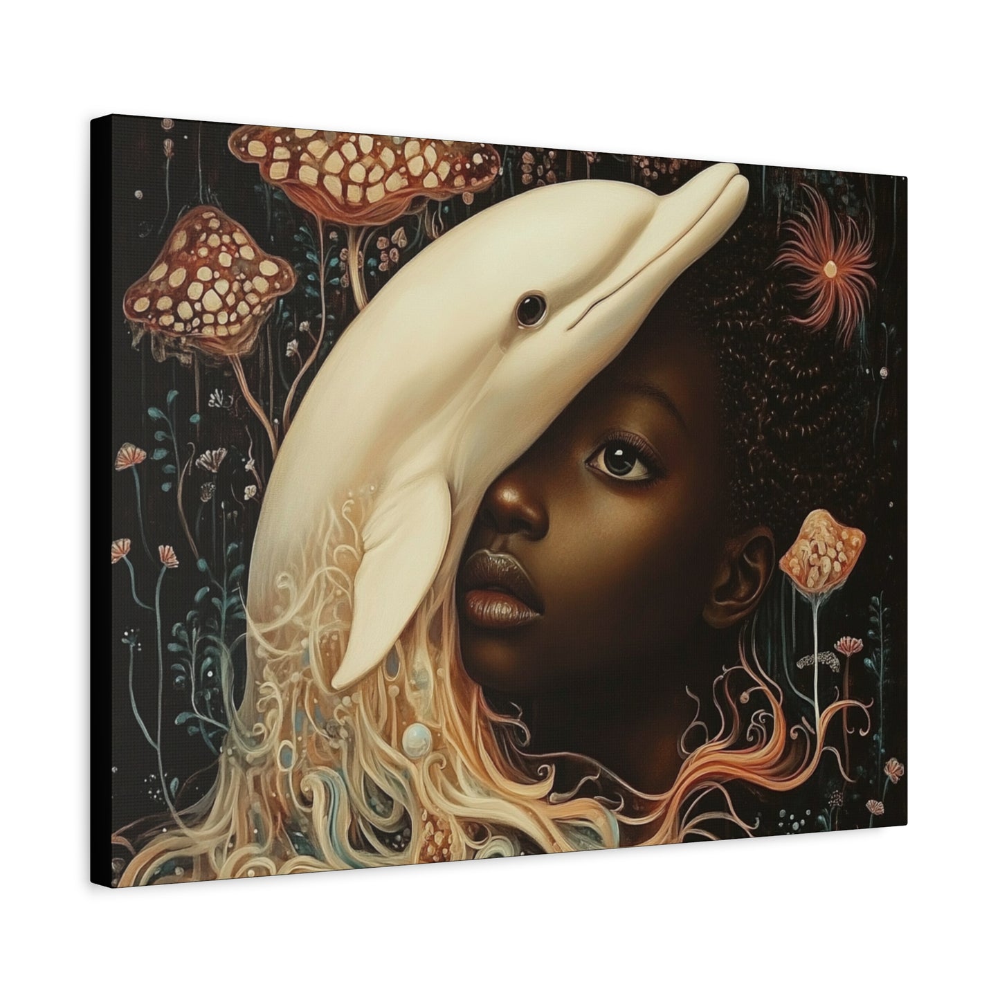 This Vast Ocean No. 2 - Elegant Stretched Canvas Art - AfroFuturist Daydream on Canvas