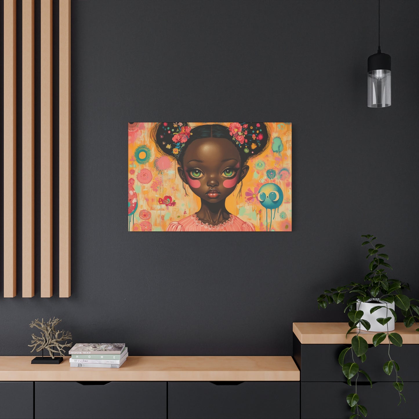 On Bigger Eyes - Stretched Canvas Art - African American Pop Surrealism Artwork