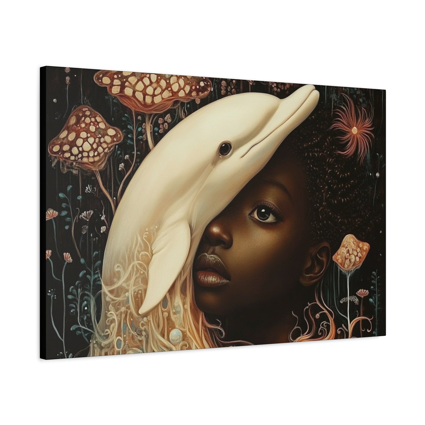 This Vast Ocean No. 2 - Elegant Stretched Canvas Art - AfroFuturist Daydream on Canvas