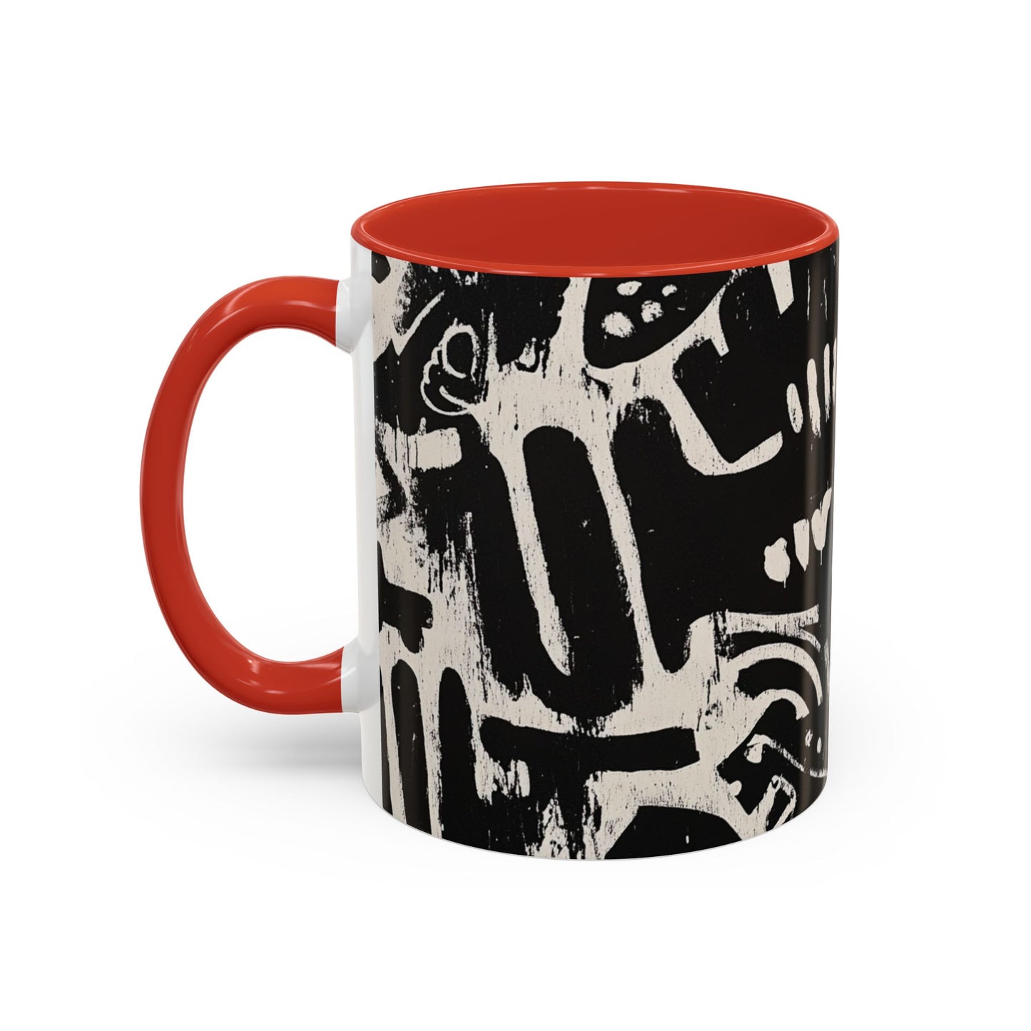 “Black Glyphs” Ceramic Accent Mug – 11oz / 15oz-