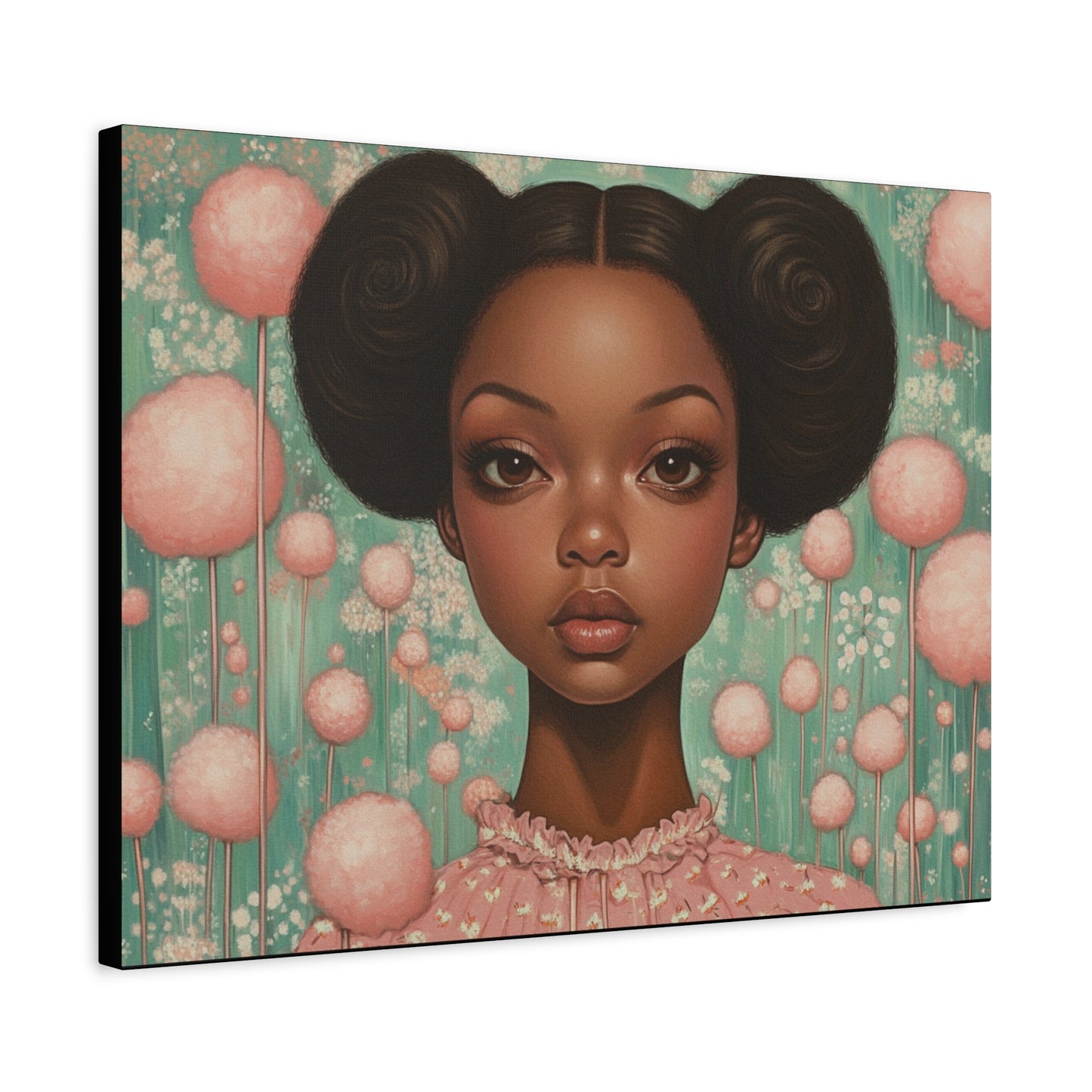 Cotton Candy Dreamscape – Afro-Puff Fantasy Art Print