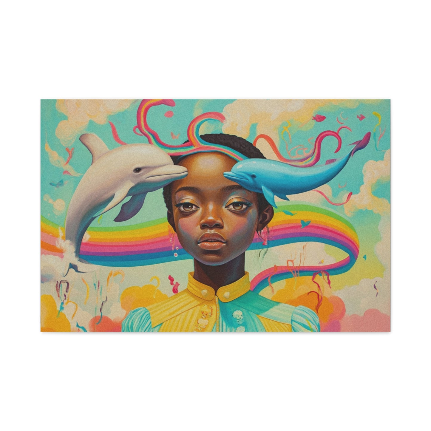 Ocean of Imagination – Afro-Futurist Dreamscape Canvas Art, 1.25" depth