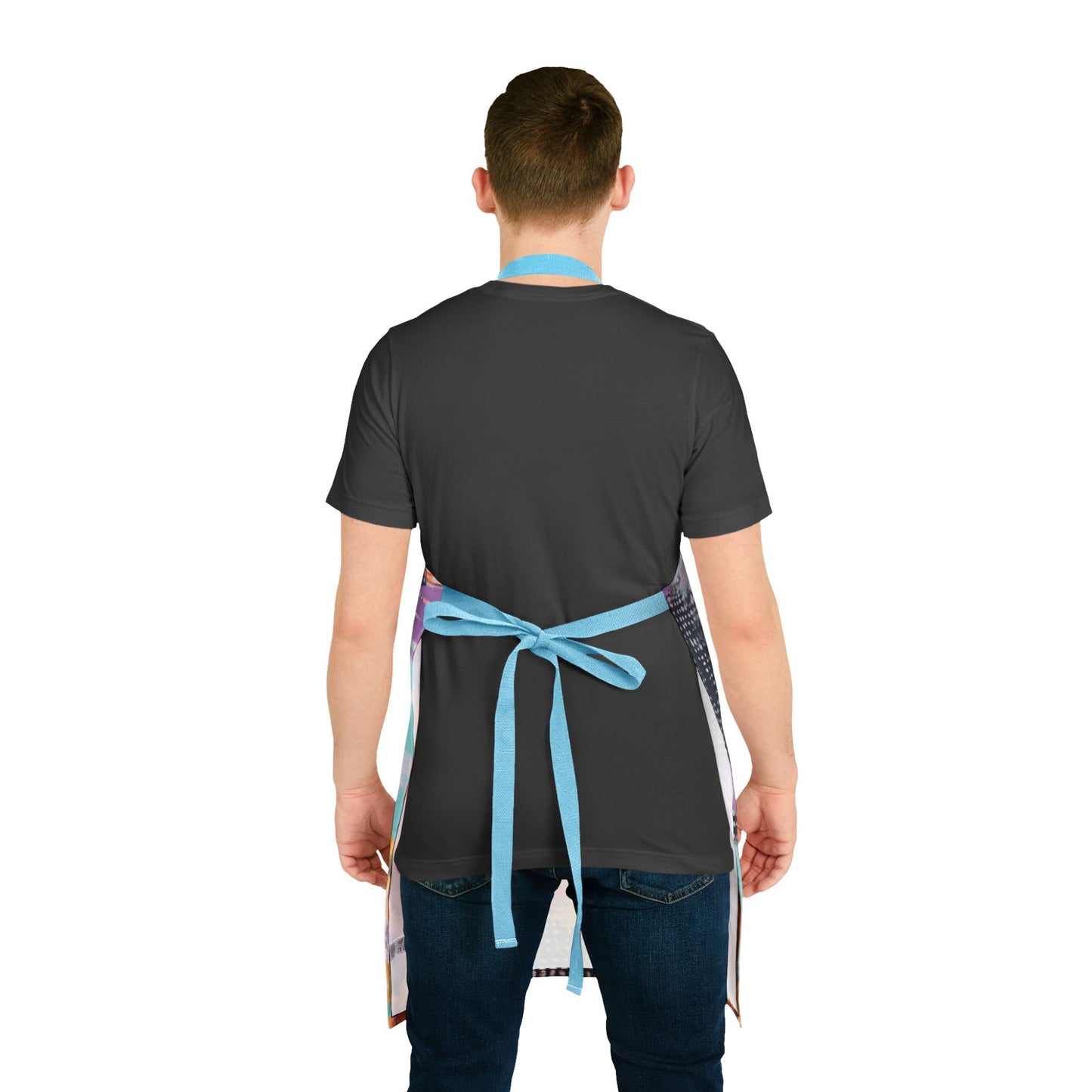 Abstract Apron No. 3 | Colorful Artistic Apron with 3-Color Straps | Perfect for Cooking & Crafting