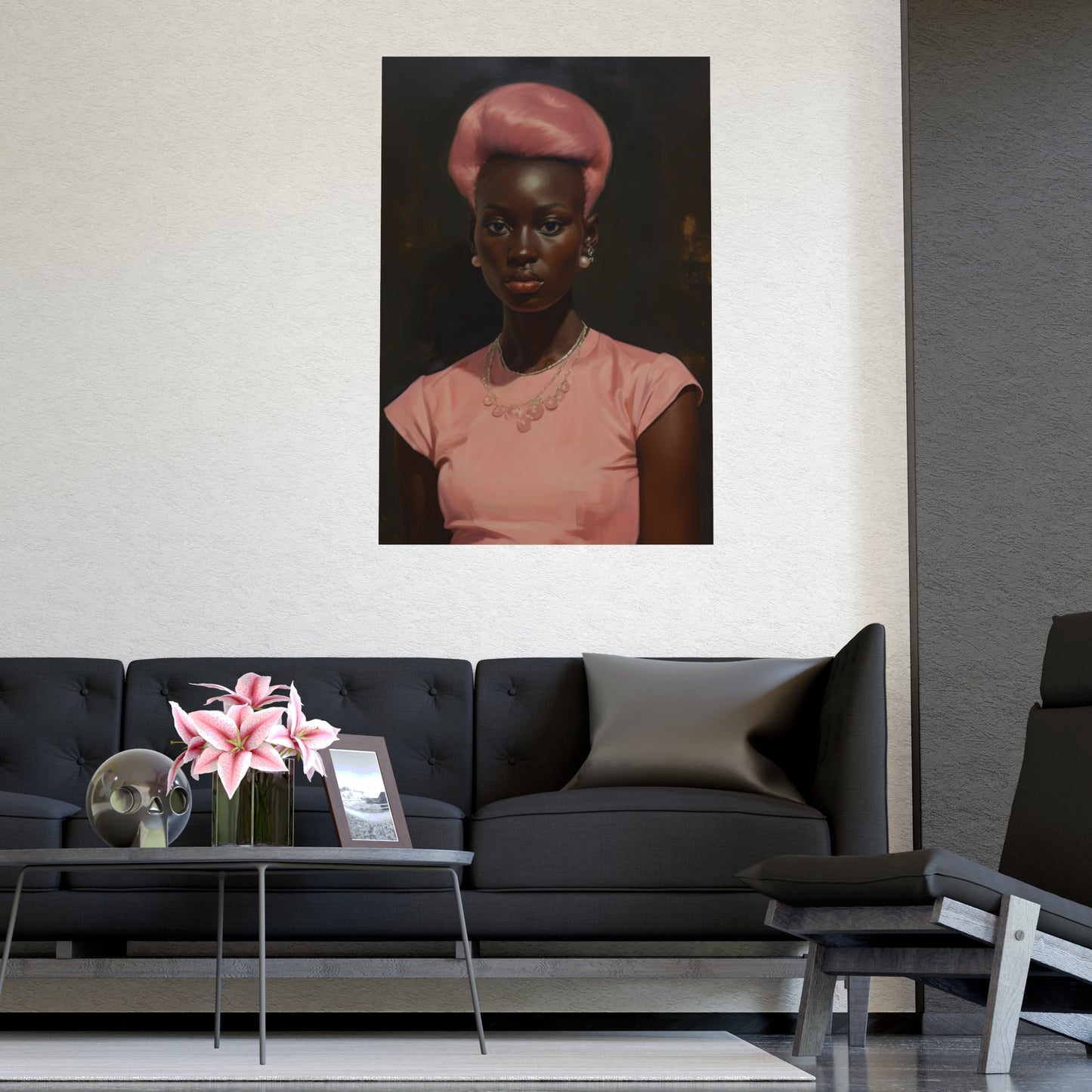 Disa | Old Hollywood Glamour Poster Art Print | Pink Dress | Free Shipping
