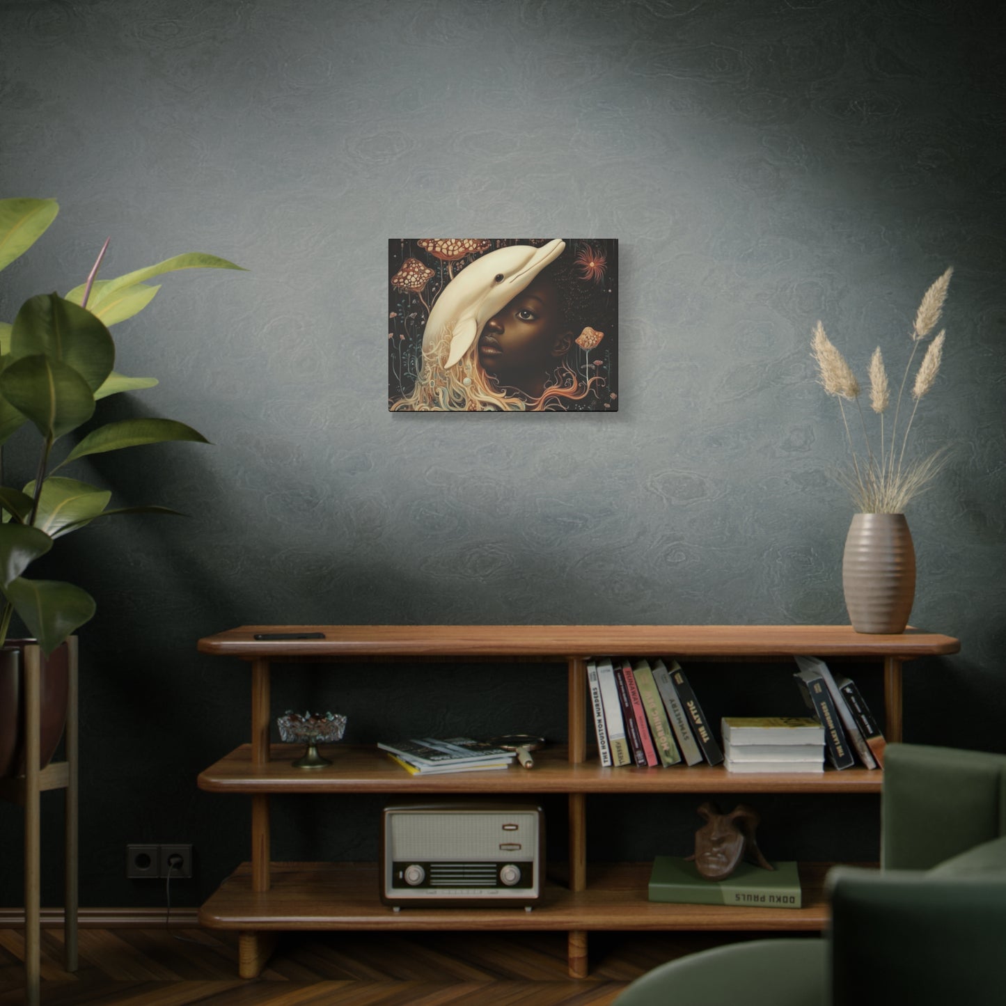 This Vast Ocean No. 2 - Elegant Stretched Canvas Art - AfroFuturist Daydream on Canvas