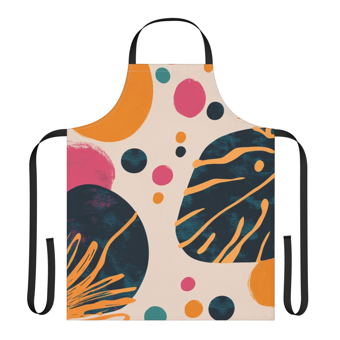 Colorful Artistic Apron with 2-Color Straps - Perfect for Cooking & Crafting