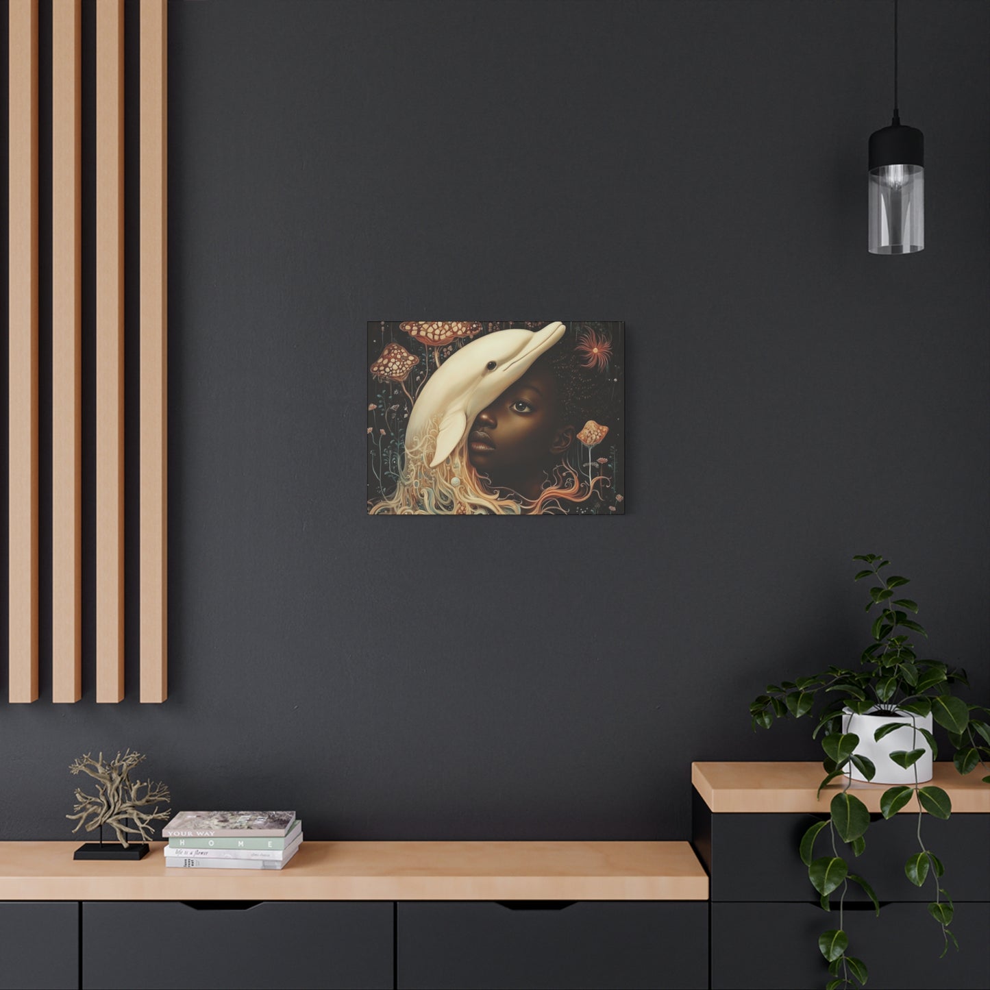 This Vast Ocean No. 2 - Elegant Stretched Canvas Art - AfroFuturist Daydream on Canvas