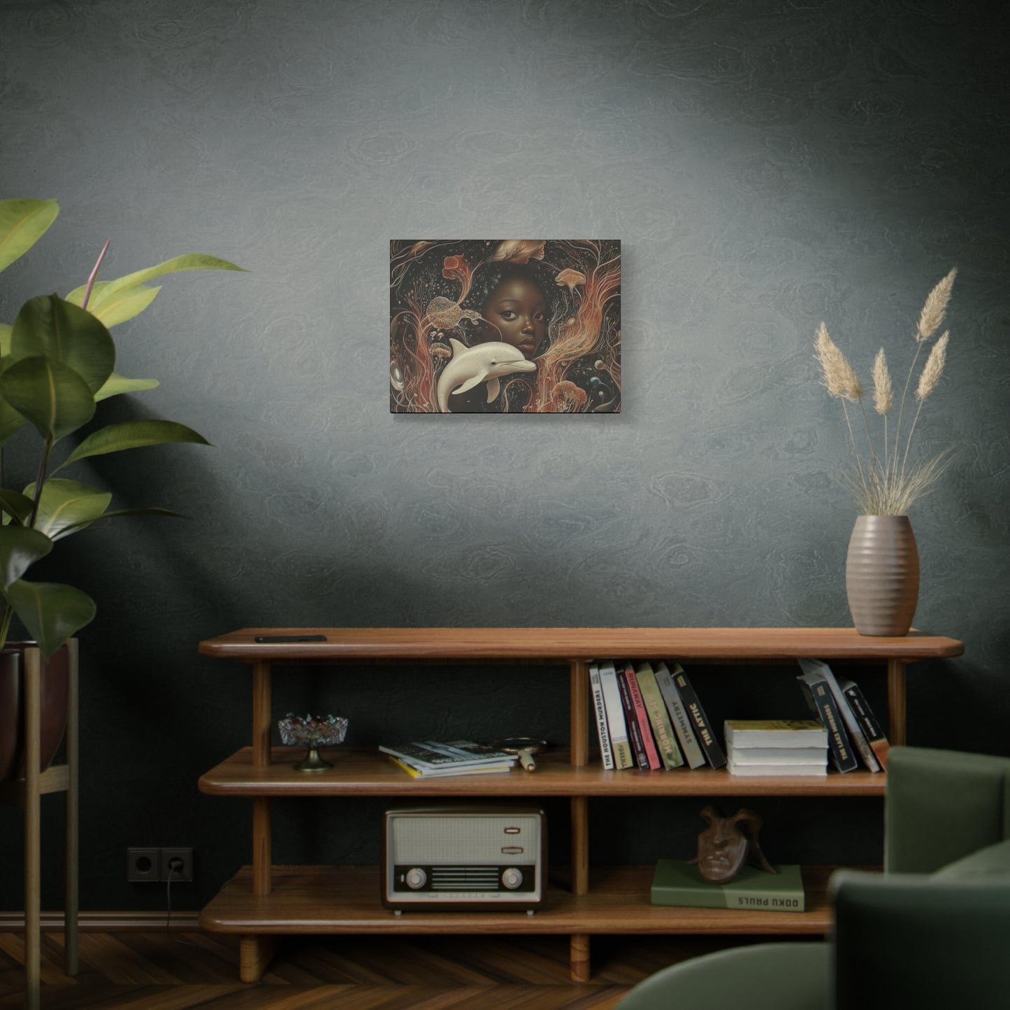 This Vast Ocean No. 3 - Elegant Stretched Canvas Art - AfroFuturist Daydream on Canvas