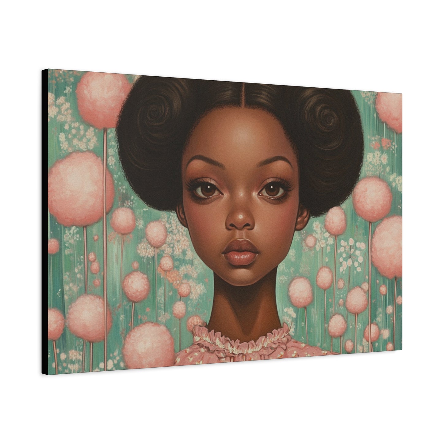 Cotton Candy Dreamscape – Afro-Puff Fantasy Art Print