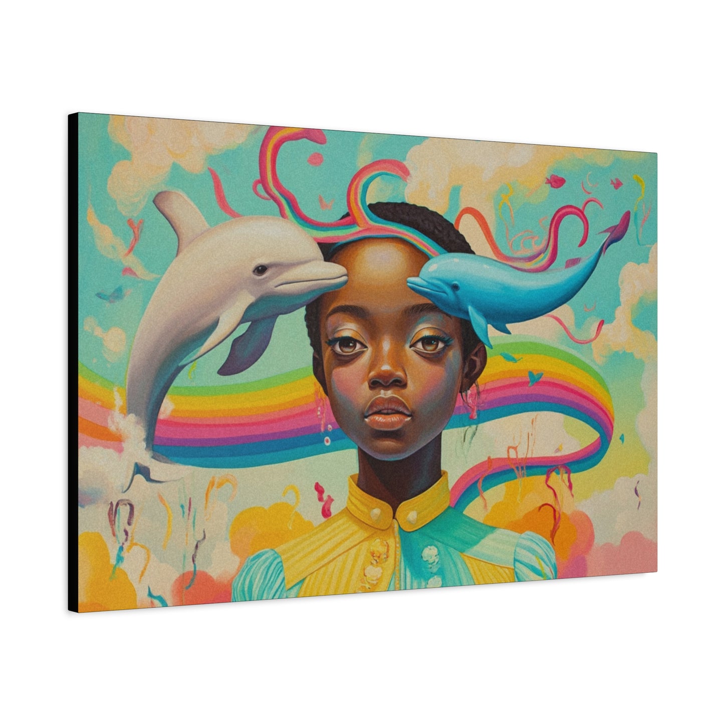 Ocean of Imagination – Afro-Futurist Dreamscape Canvas Art, 1.25" depth