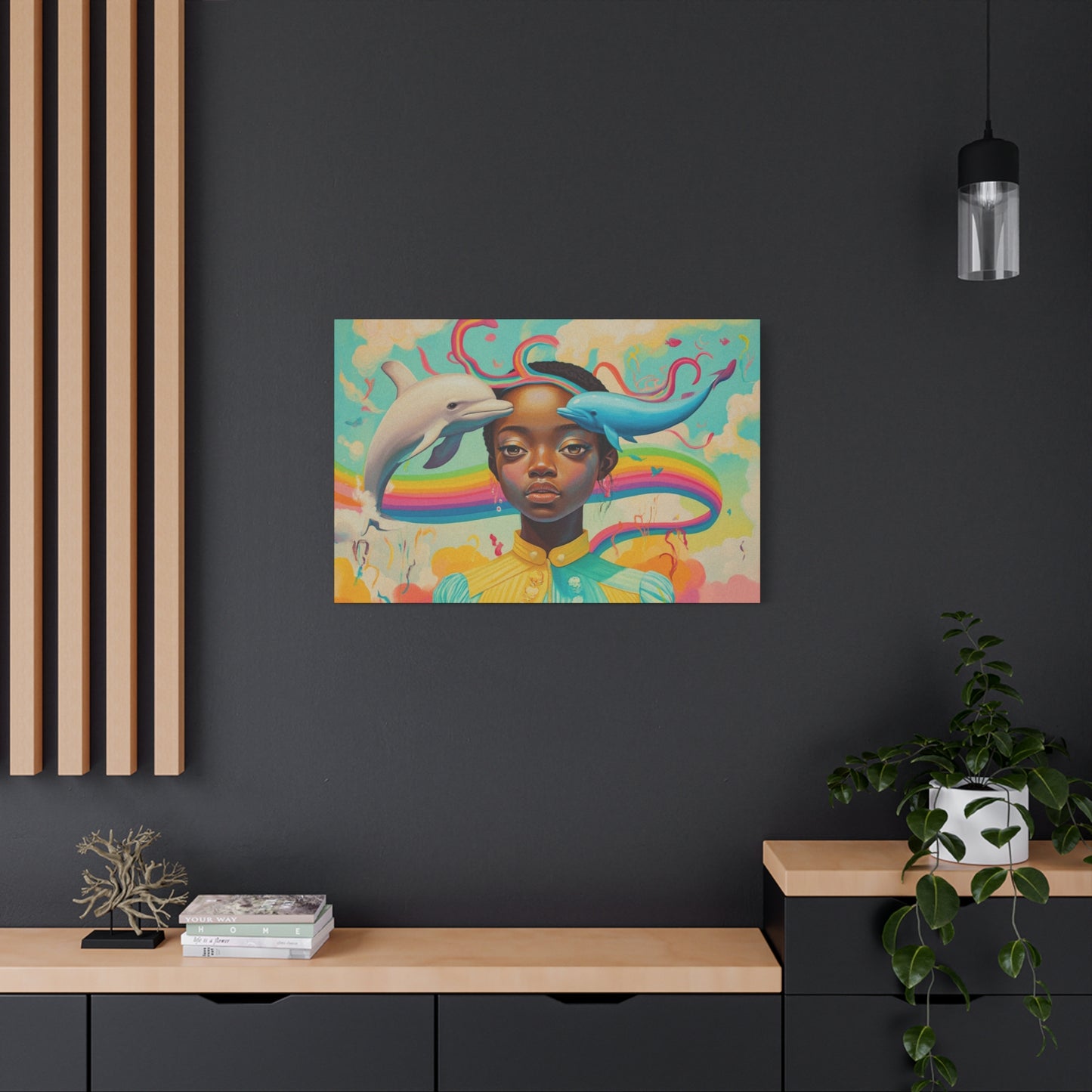 Ocean of Imagination – Afro-Futurist Dreamscape Canvas Art, 1.25" depth