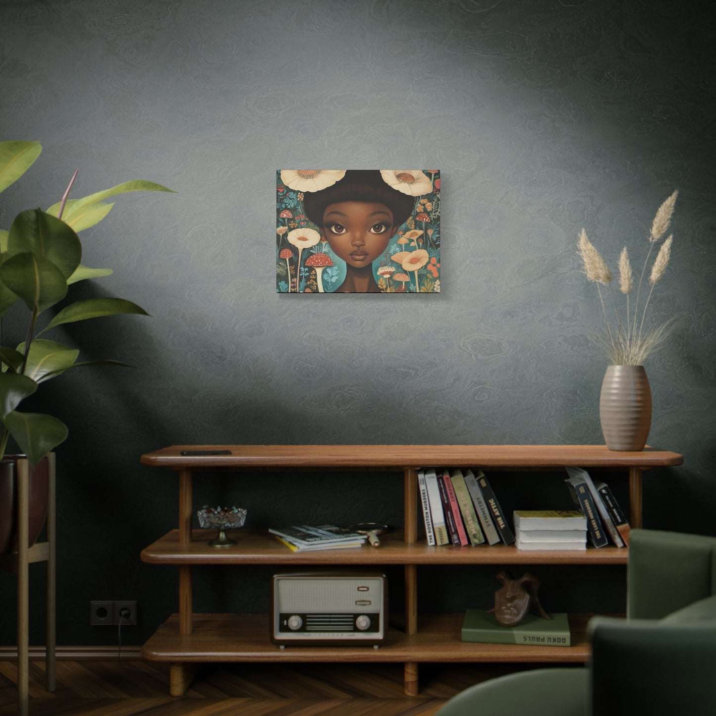 Forest Bloom – Afro-Fairy Garden Canvas Wall Art - Stretched Canvas Art - AfroFuturist Daydream on Canvas