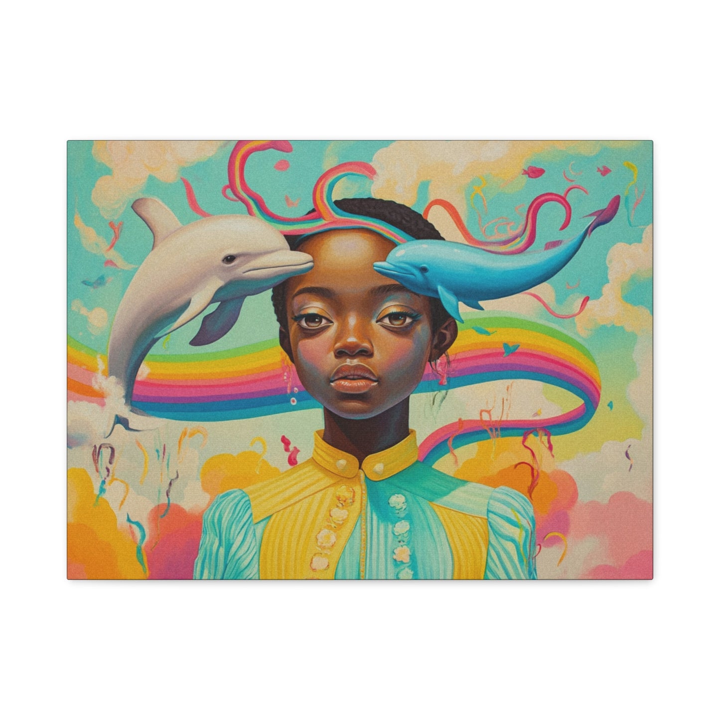 Ocean of Imagination – Afro-Futurist Dreamscape Canvas Art, 1.25" depth