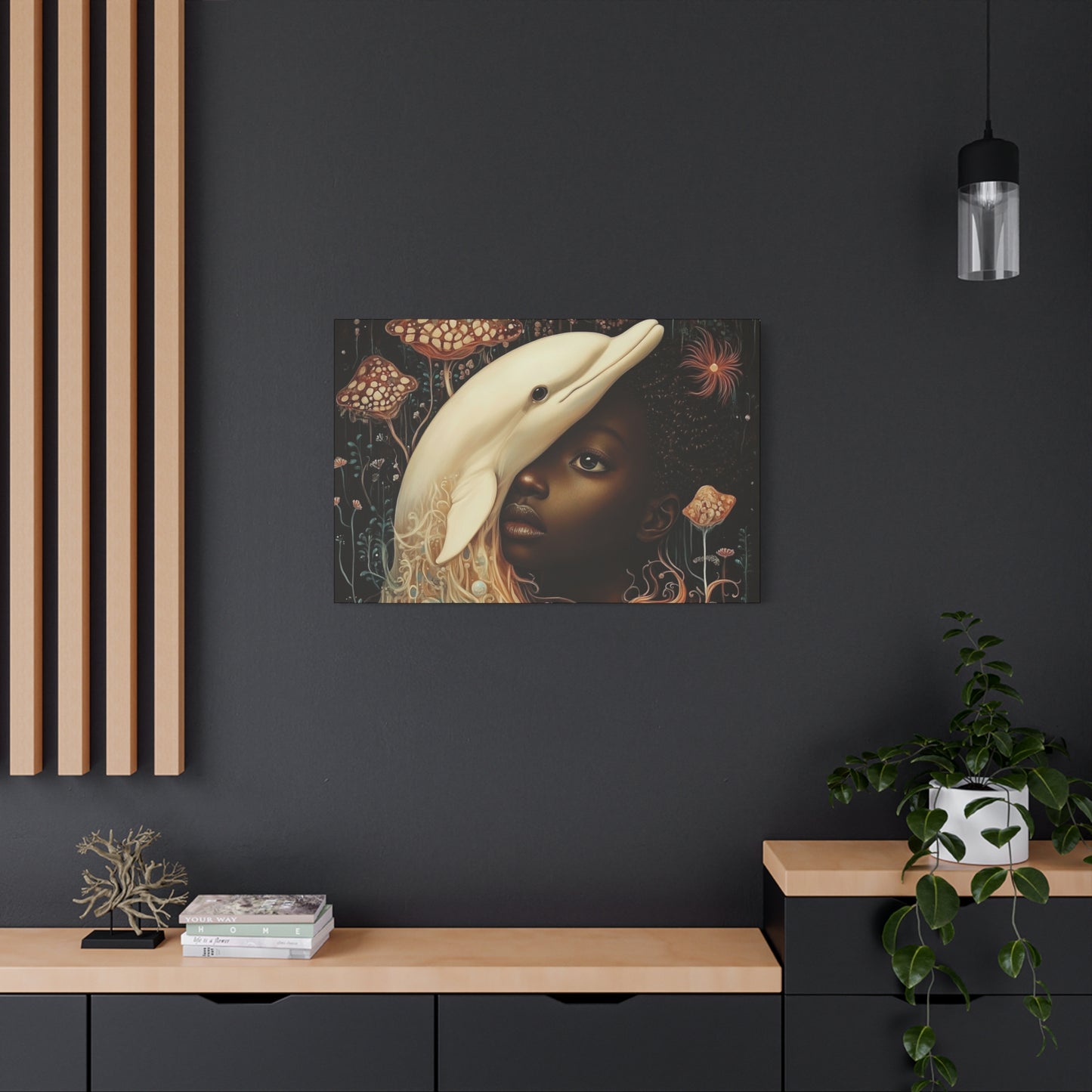 This Vast Ocean No. 2 - Elegant Stretched Canvas Art - AfroFuturist Daydream on Canvas