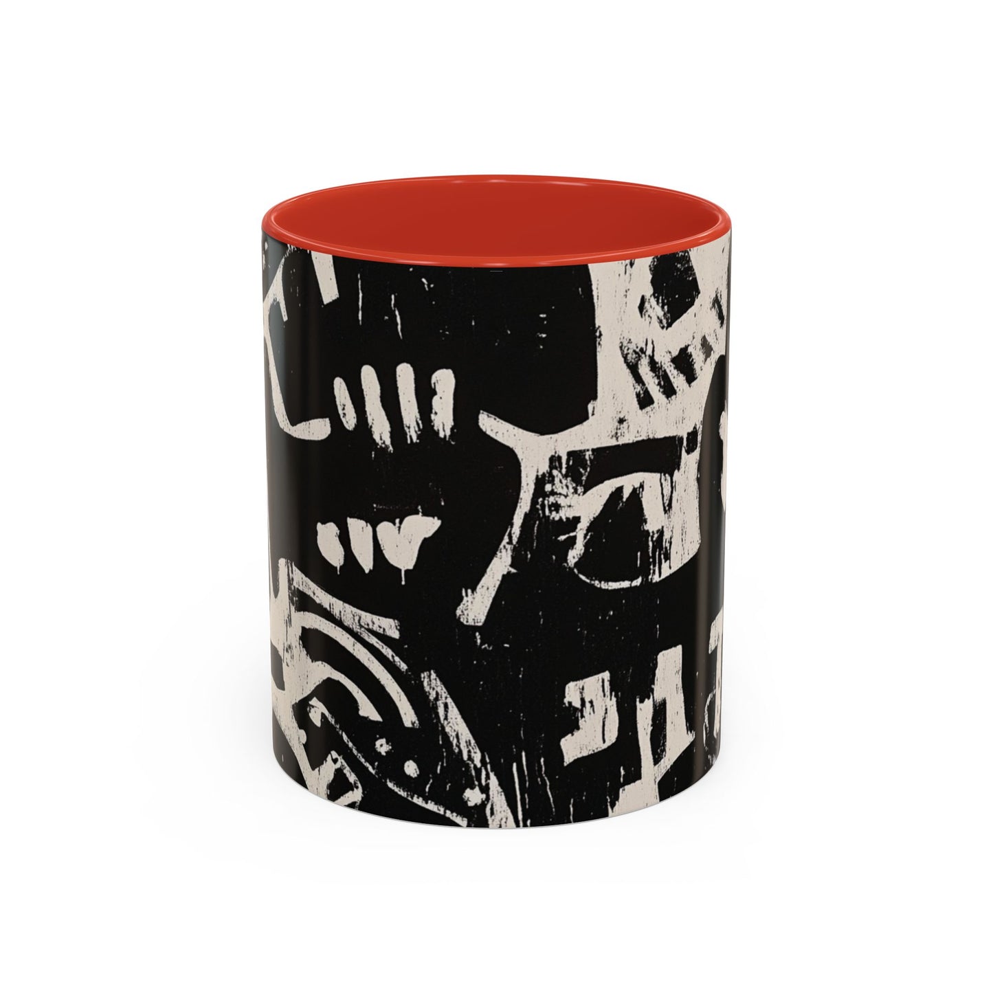 “Black Glyphs” Ceramic Accent Mug – 11oz / 15oz-