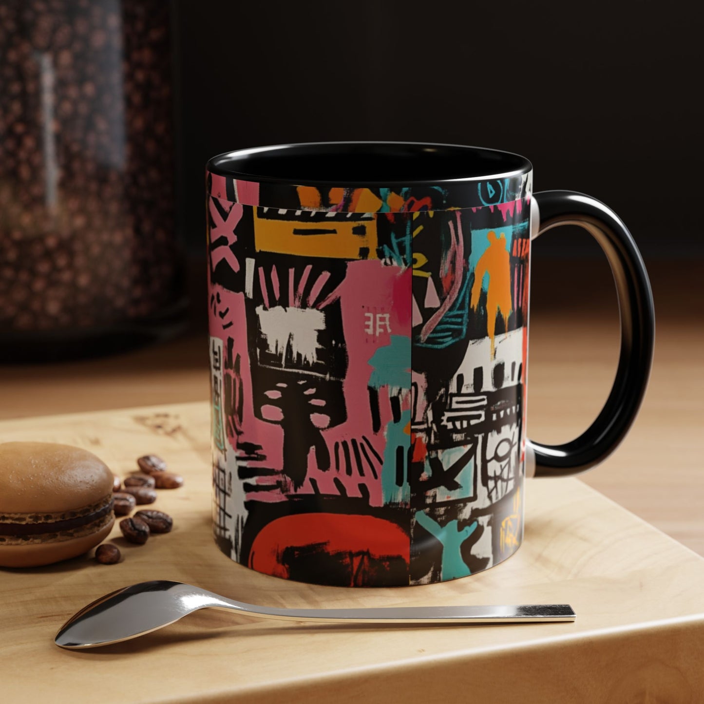 Urban Pop Graffiti Mug – Colorful Abstract Street Art Coffee Cup – Bold Afrocentric Art Mug Gift for Art Lovers– 11oz / 15oz-