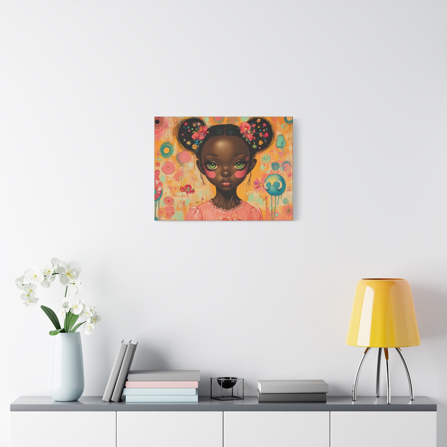 On Bigger Eyes - Stretched Canvas Art - African American Pop Surrealism Artwork