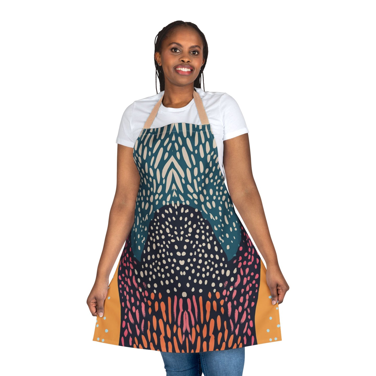 Abstract Apron | Colorful Artistic Apron | 2-Color Straps Available | Perfect for Cooking & Crafting