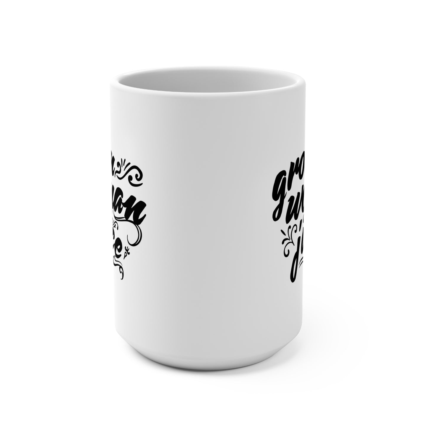 White Grown Woman Juice Mug 15oz