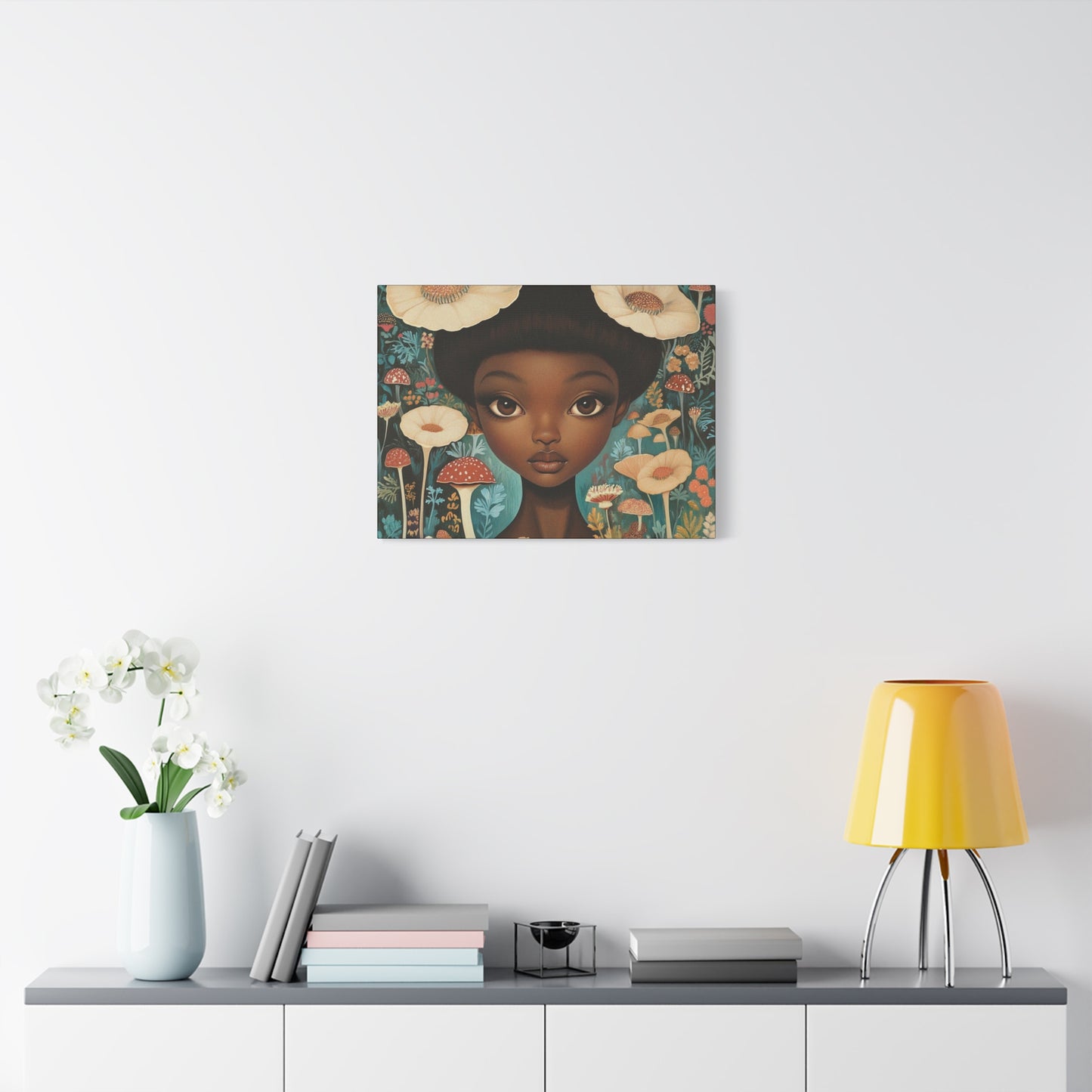 Forest Bloom – Afro-Fairy Garden Canvas Wall Art - Stretched Canvas Art - AfroFuturist Daydream on Canvas