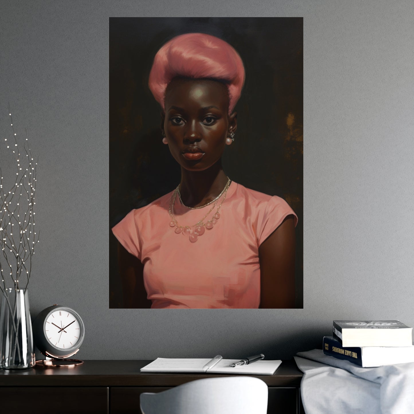 Disa | Old Hollywood Glamour Poster Art Print | Pink Dress | Free Shipping
