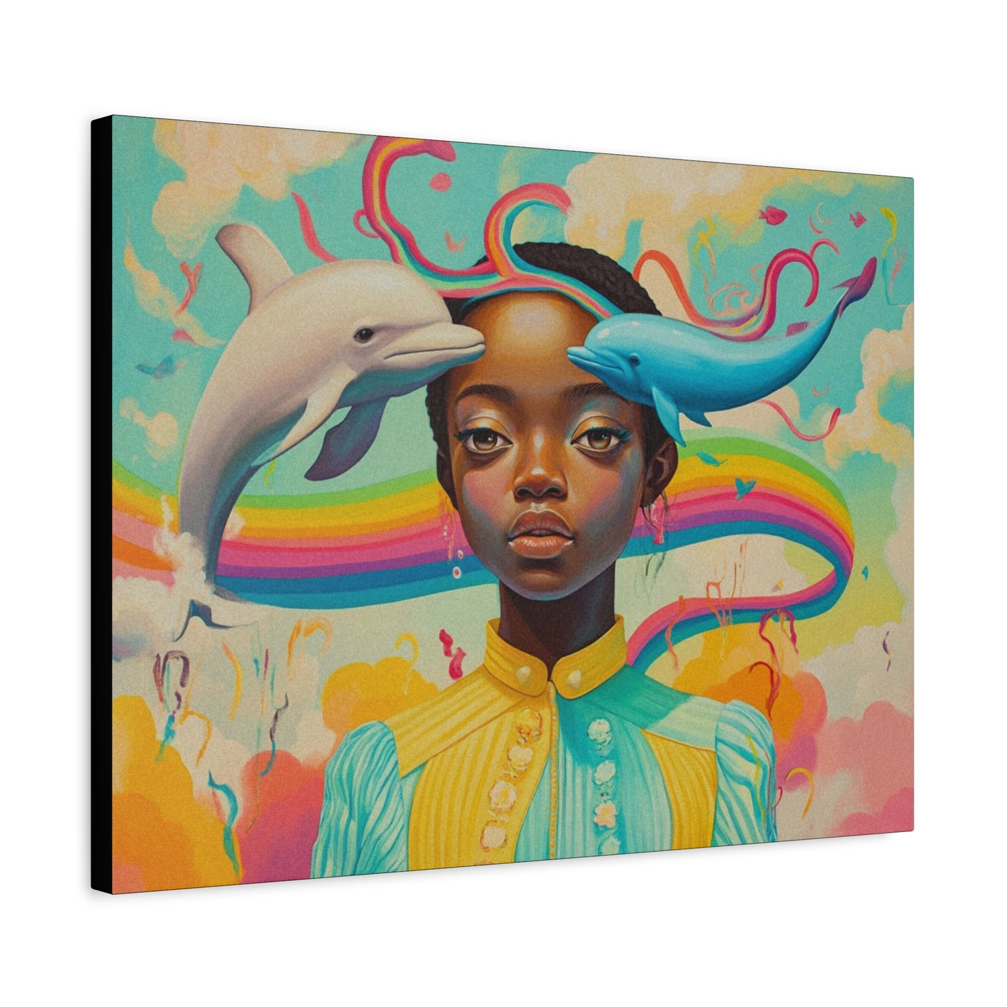 Ocean of Imagination – Afro-Futurist Dreamscape Canvas Art, 1.25" depth