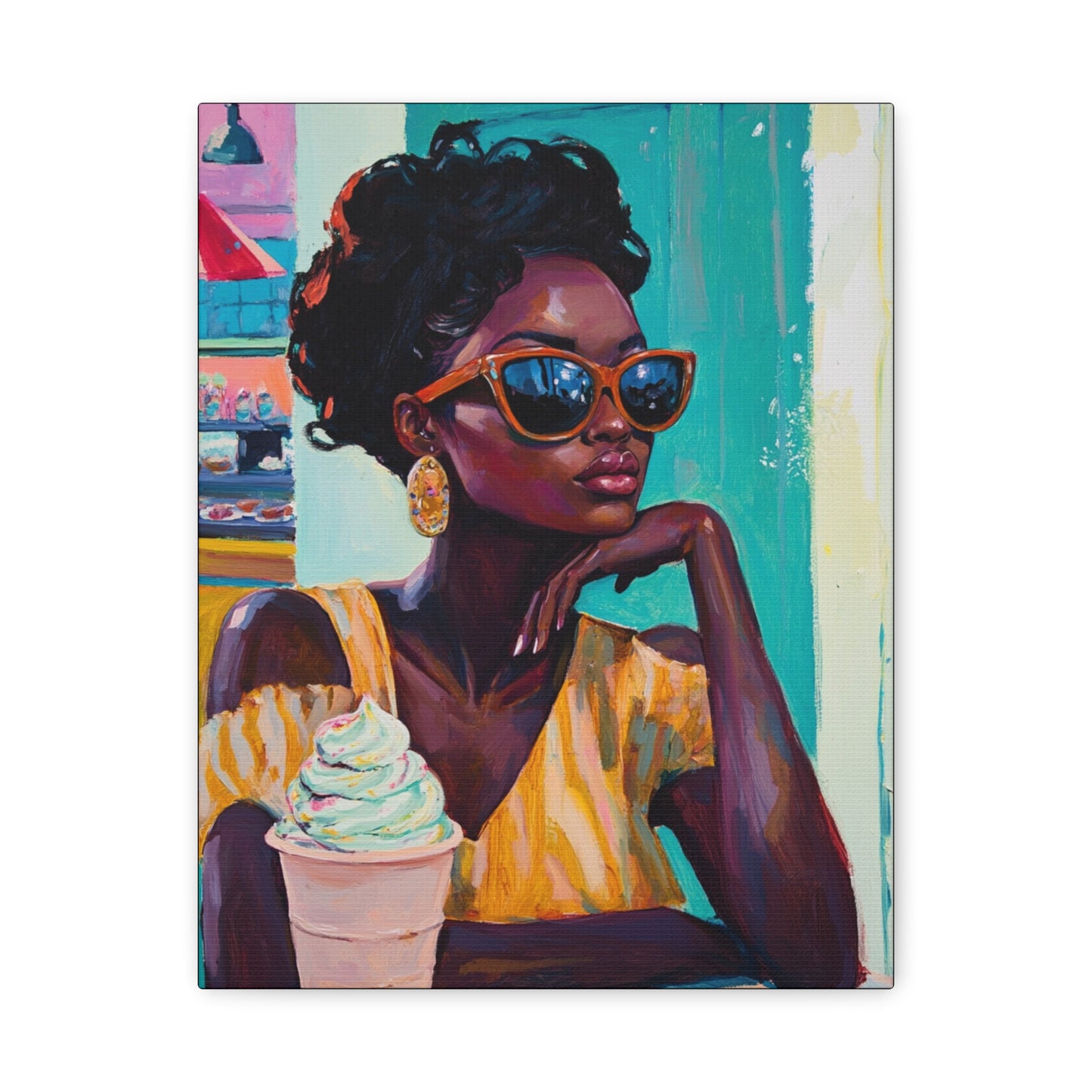 Gloomy Sundae | Canvas Art | African American Nostalgic Art