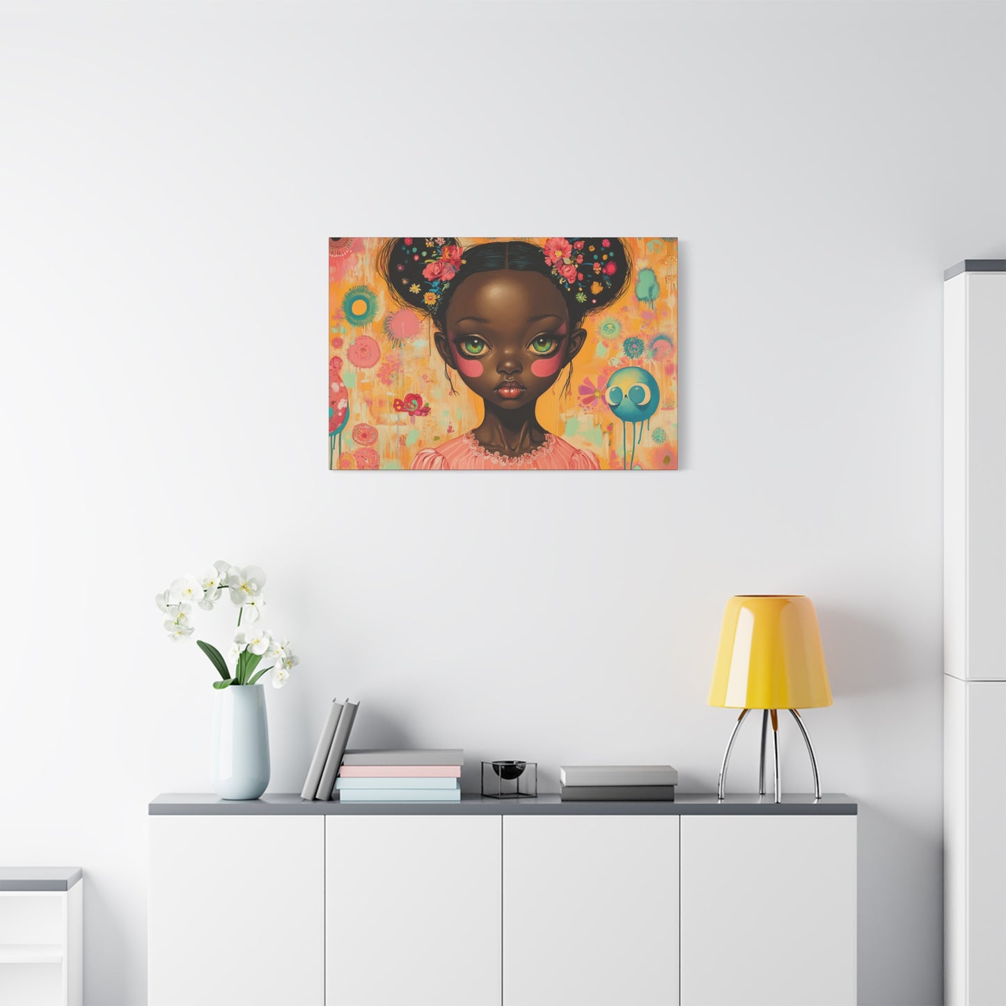 On Bigger Eyes - Stretched Canvas Art - African American Pop Surrealism Artwork
