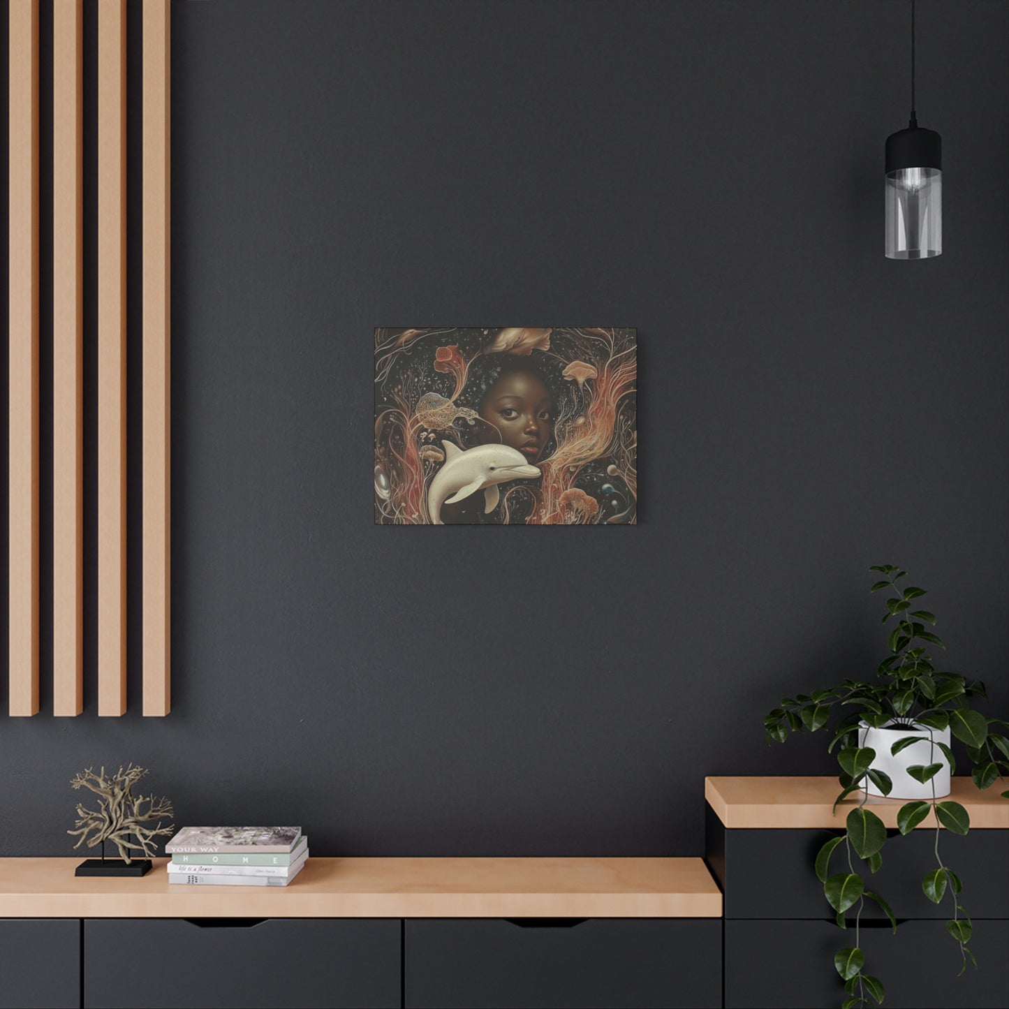 This Vast Ocean No. 3 - Elegant Stretched Canvas Art - AfroFuturist Daydream on Canvas