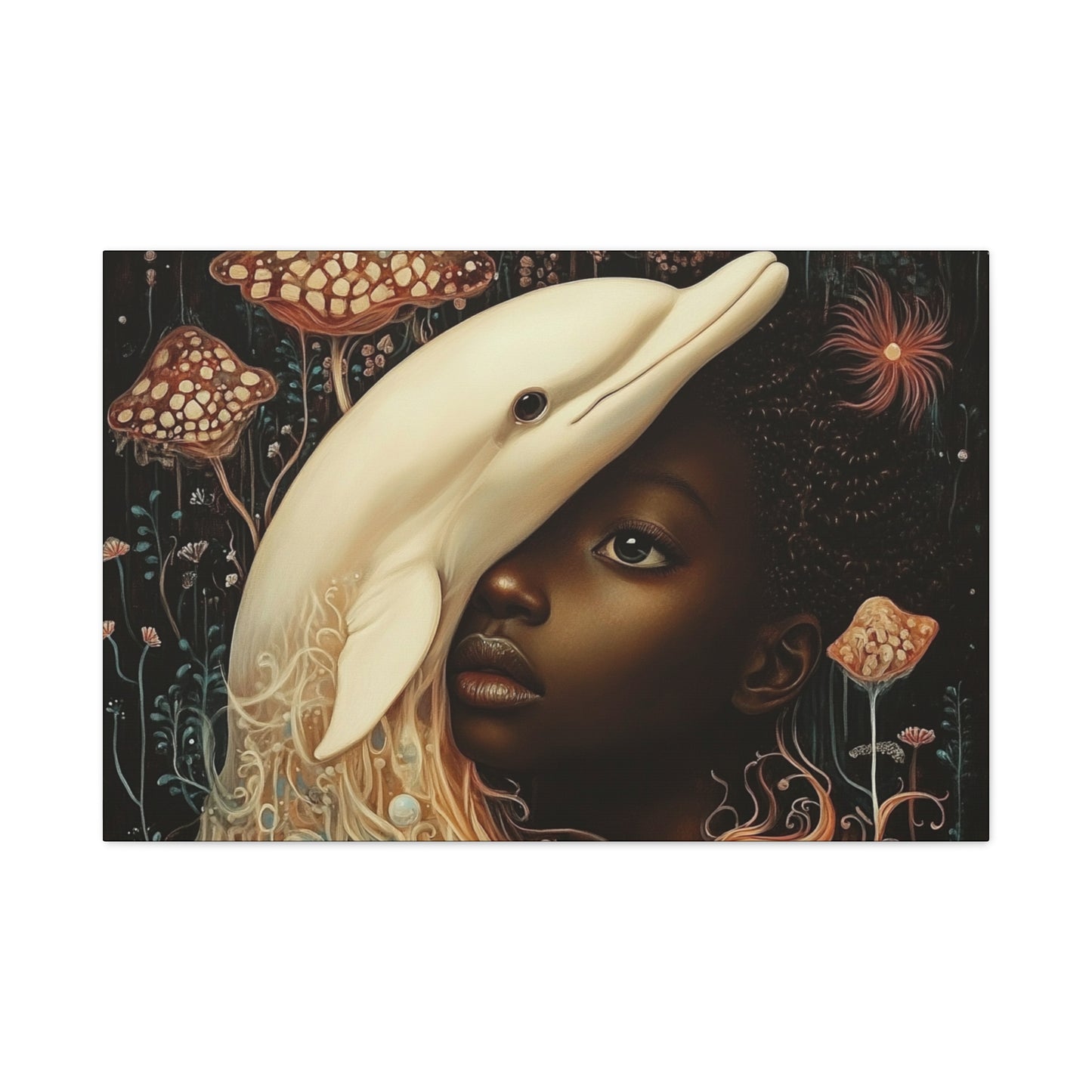 This Vast Ocean No. 2 - Elegant Stretched Canvas Art - AfroFuturist Daydream on Canvas