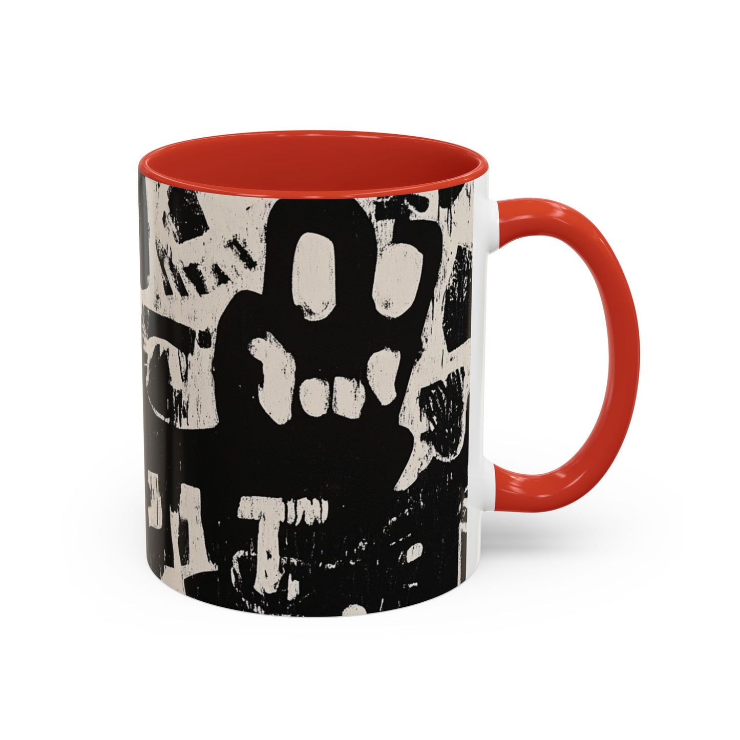 “Black Glyphs” Ceramic Accent Mug – 11oz / 15oz-