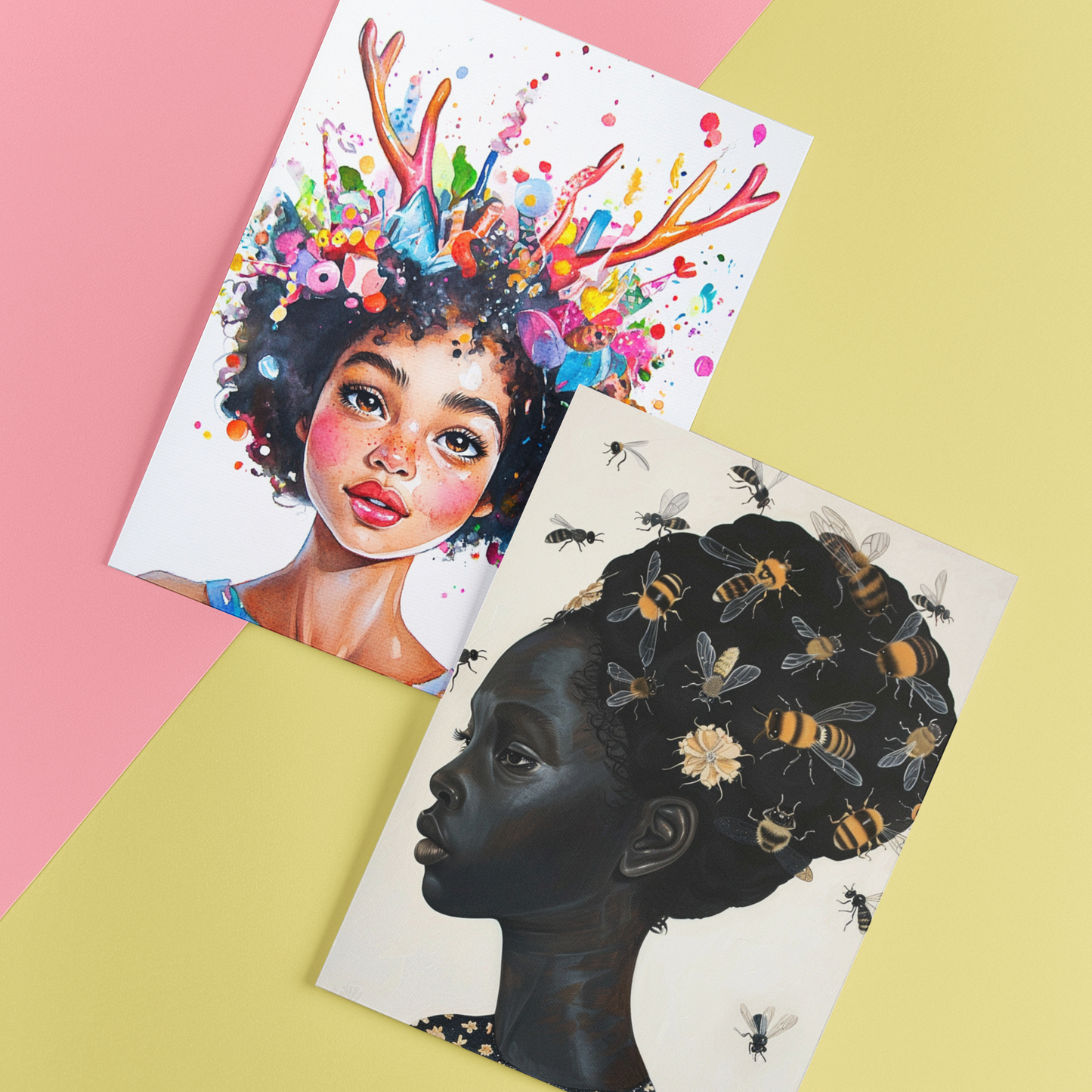 "Miss You Dearly" – Vibrant Afro-Fantasy Postcard | Dreamers & Pen Pals | Free Shipping